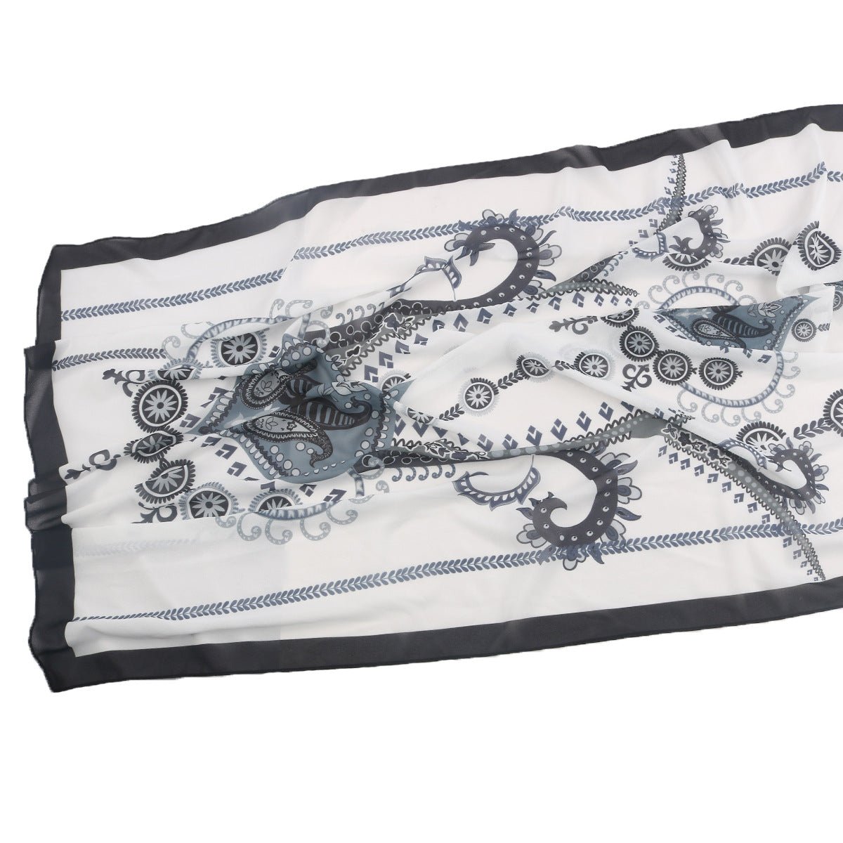 Elegant Printed Chiffon Hijab Scarf Bohemian Style Breathable Sun Protection Wrap (MH136)