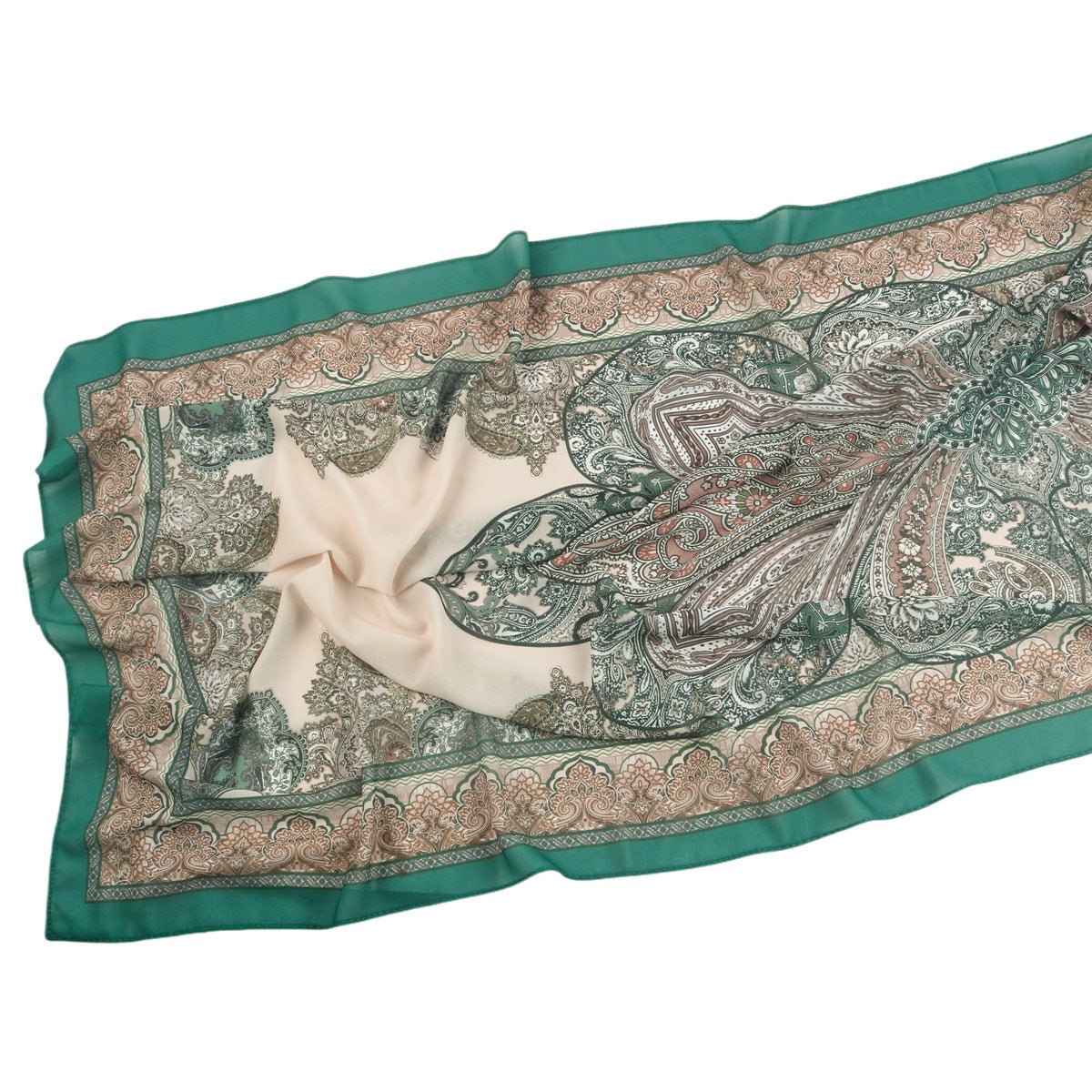 Elegant Printed Chiffon Hijab Scarf Bohemian Style Breathable Sun Protection Wrap (MH136)