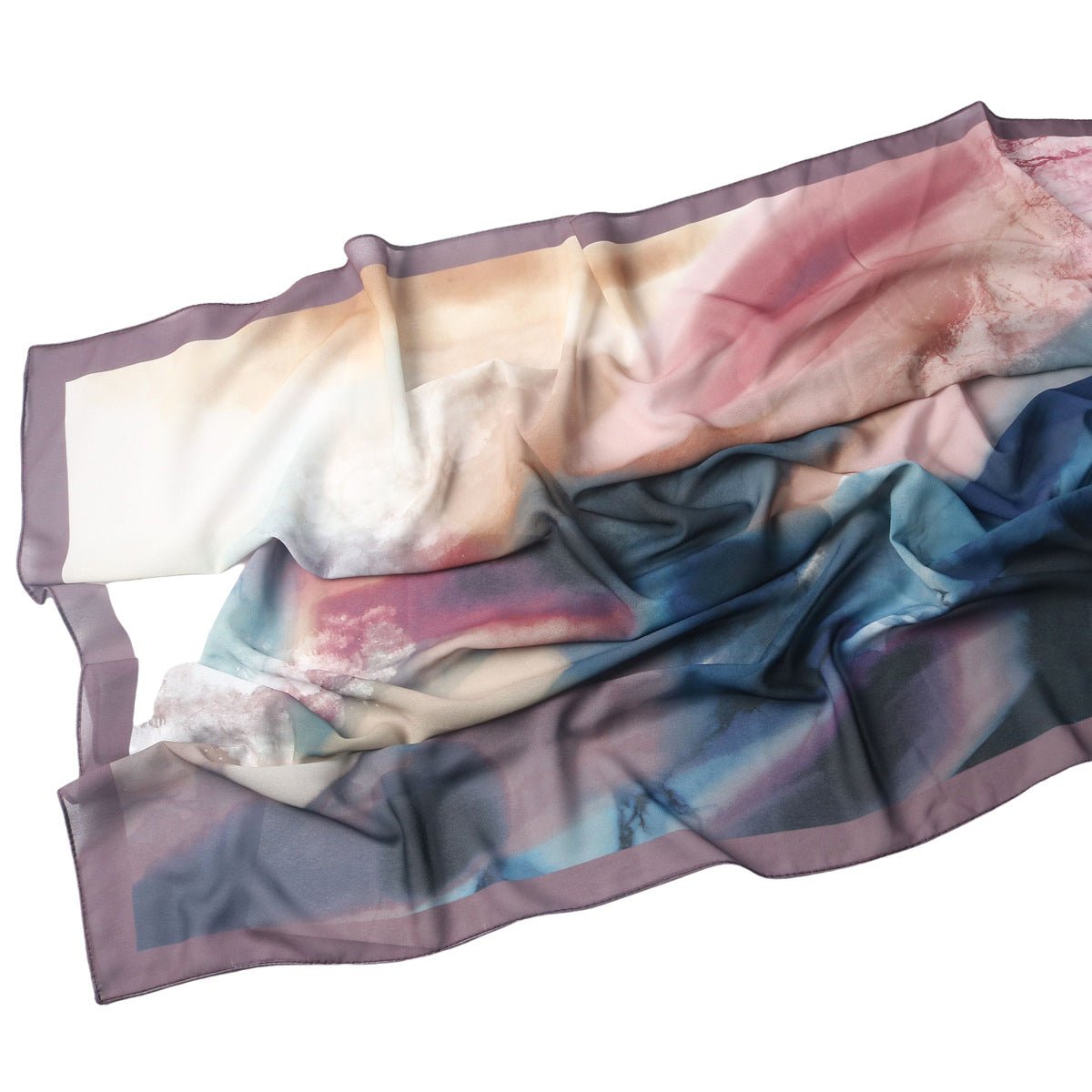 Elegant Printed Chiffon Hijab Scarf Bohemian Style Breathable Sun Protection Wrap (MH136)