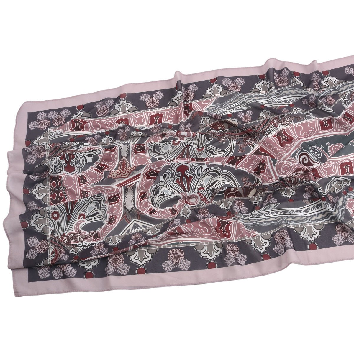 Elegant Printed Chiffon Hijab Scarf Bohemian Style Breathable Sun Protection Wrap (MH136)