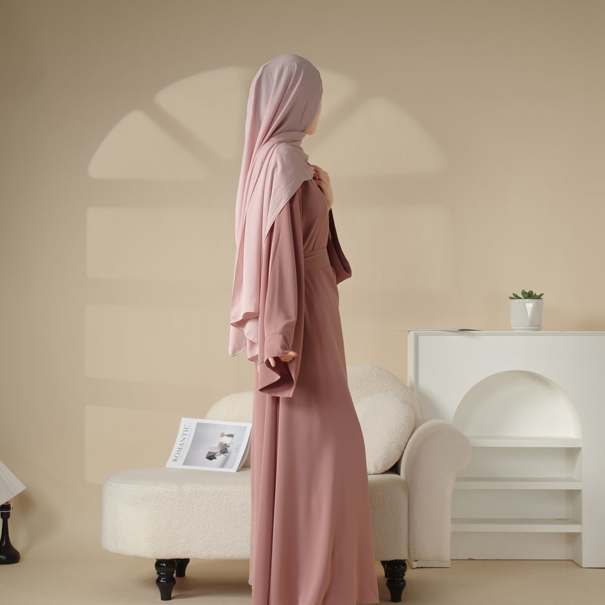 Elegant Solid Color Abaya For Muslimahs (MA036)