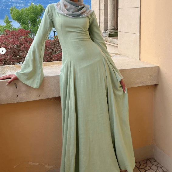 Solid Color Robe Abaya With Back-Tie | Dressing Gown Style Abaya with Flared Sleeves (MA215)