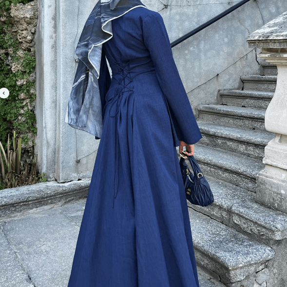 Solid Color Robe Abaya With Back-Tie | Dressing Gown Style Abaya with Flared Sleeves (MA215)