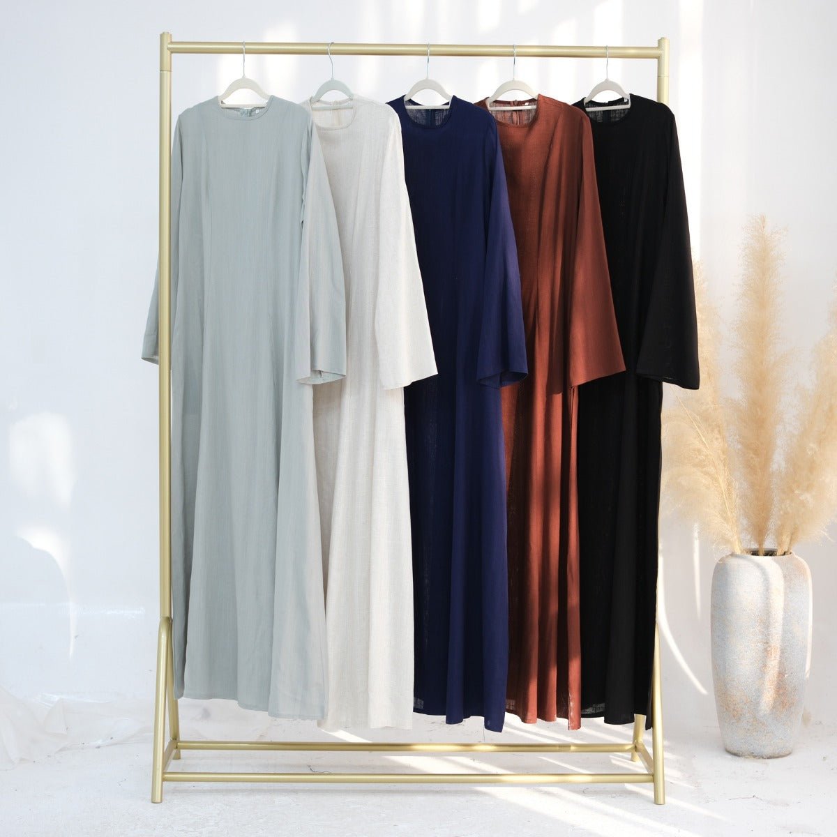 Solid Color Robe Abaya With Back-Tie | Dressing Gown Style Abaya with Flared Sleeves (MA215)