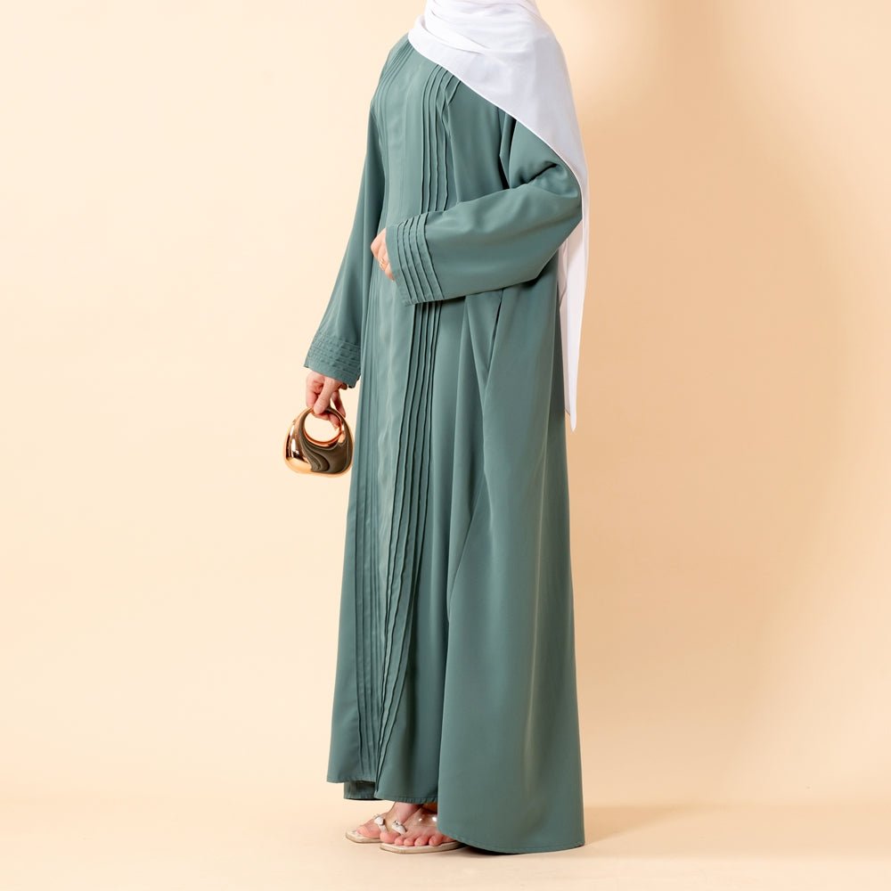 Serene Pleated Georgette Abaya Loose Full-Length Modest Style (MA254)
