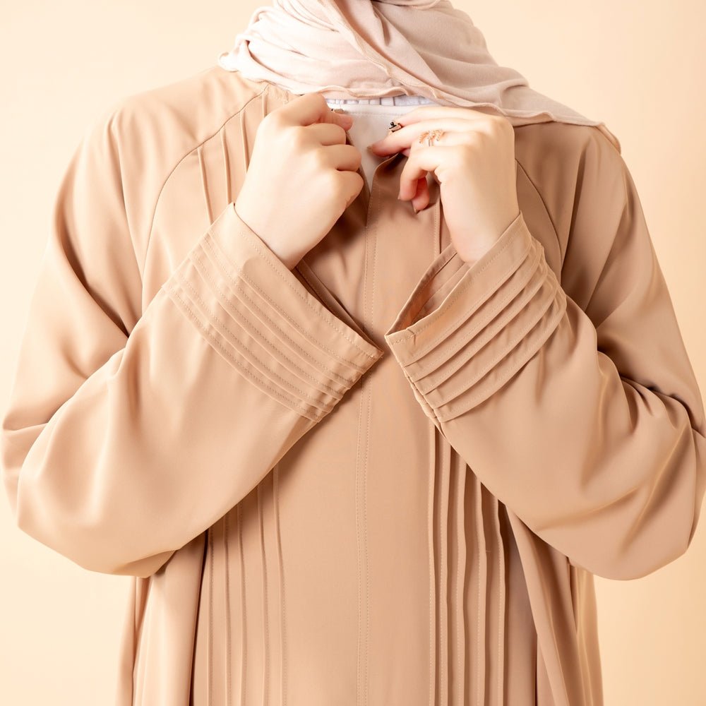Serene Pleated Georgette Abaya Loose Full-Length Modest Style (MA254)
