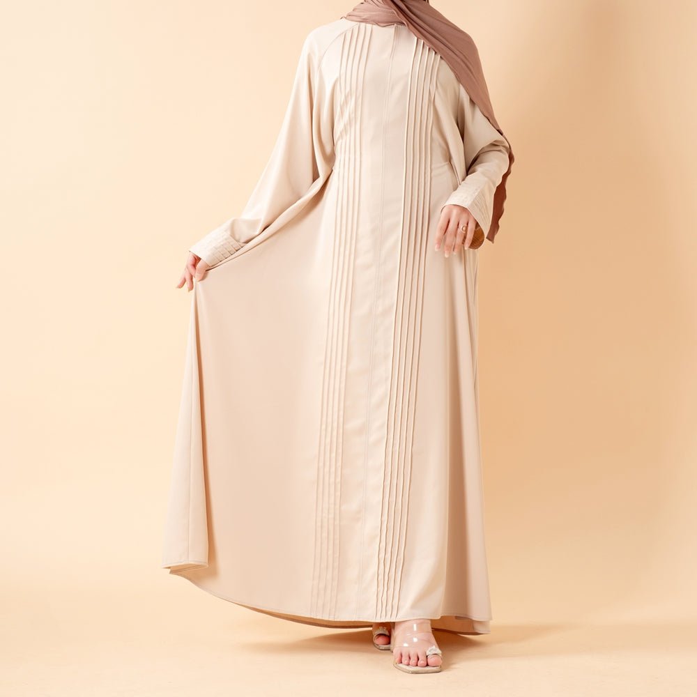 Serene Pleated Georgette Abaya Loose Full-Length Modest Style (MA254)