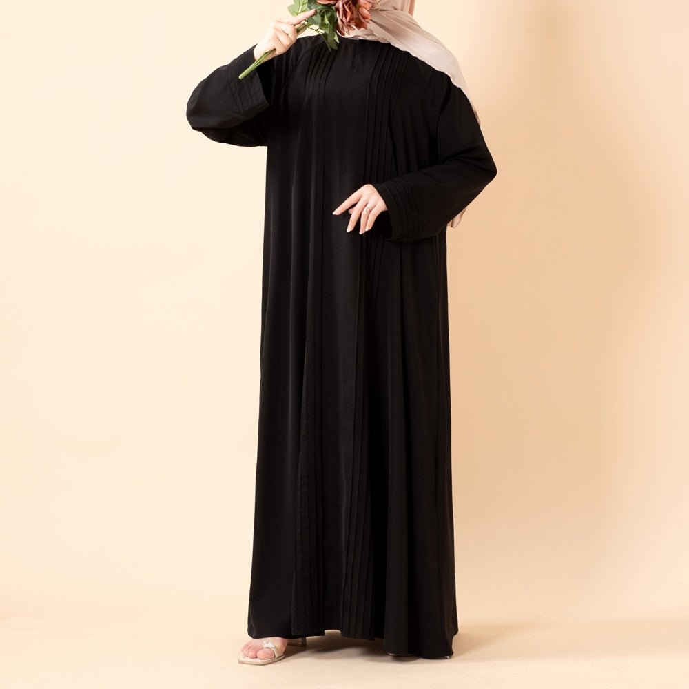Serene Pleated Georgette Abaya Loose Full-Length Modest Style (MA254)