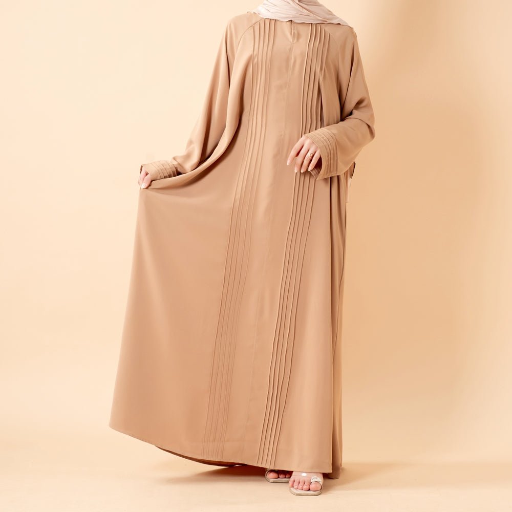 Serene Pleated Georgette Abaya Loose Full-Length Modest Style (MA254)