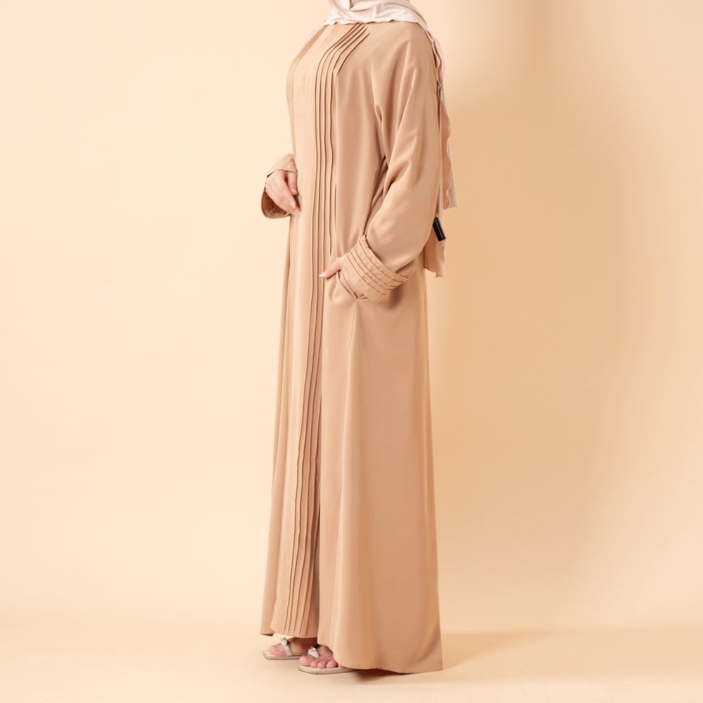 Serene Pleated Georgette Abaya Loose Full-Length Modest Style (MA254)