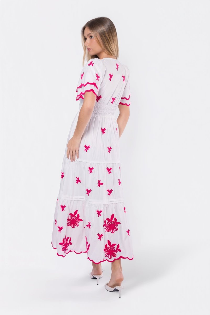 Estelle Dress (White Pink)