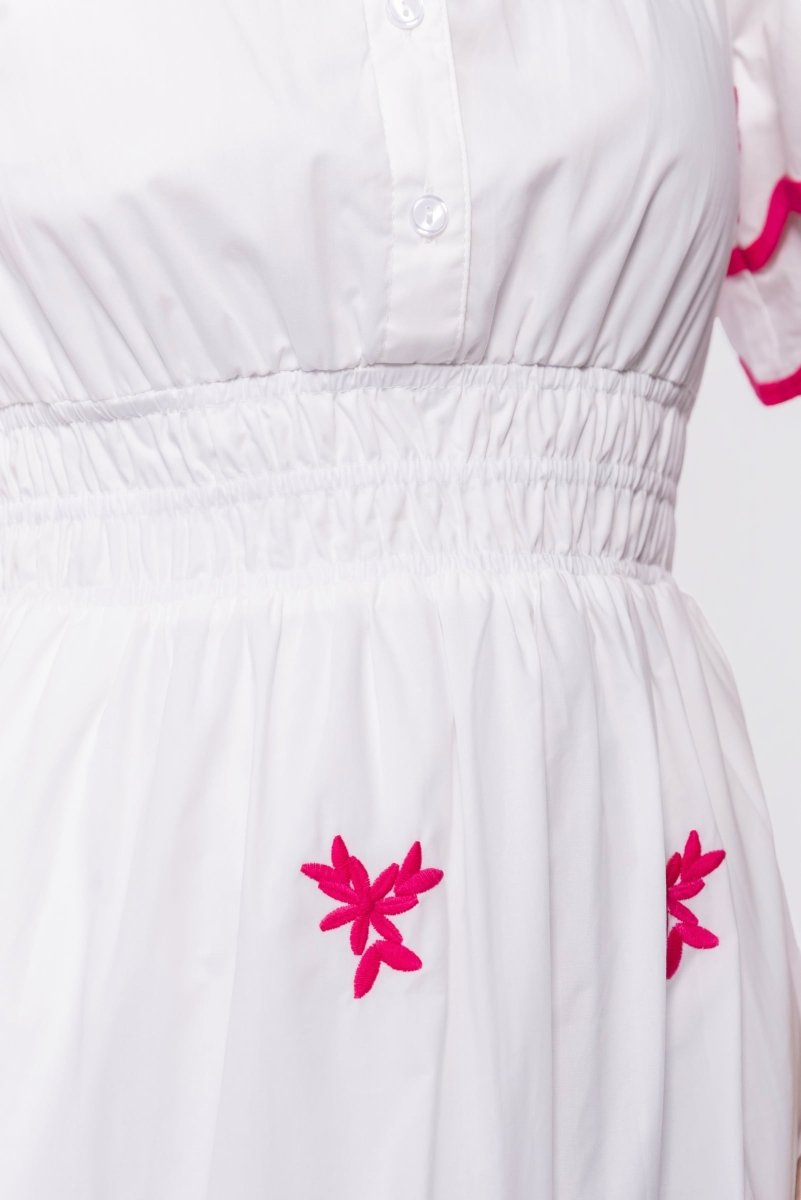 Estelle Dress (White Pink)