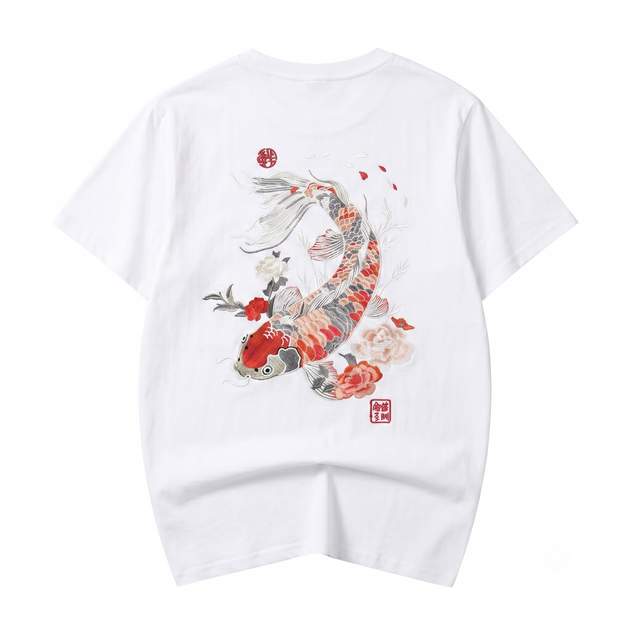 ET514 Koi Fish Embroidered Tee