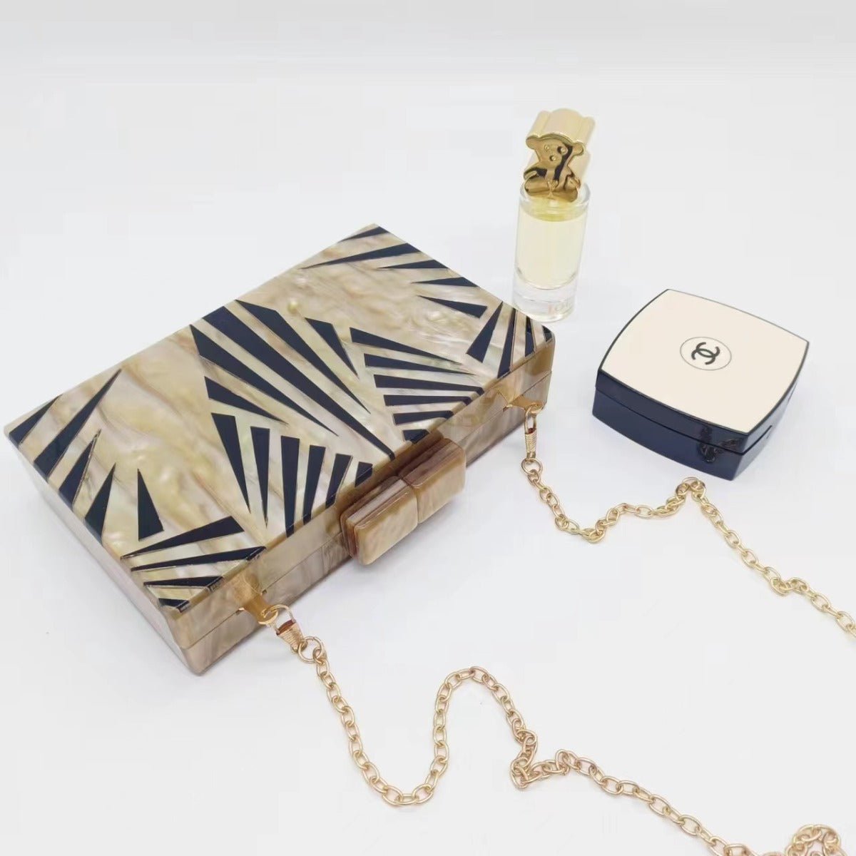 etro Zebra Pattern Dinner Bag  Acrylic Shoulder Chain Clutch for Women(MAC255)