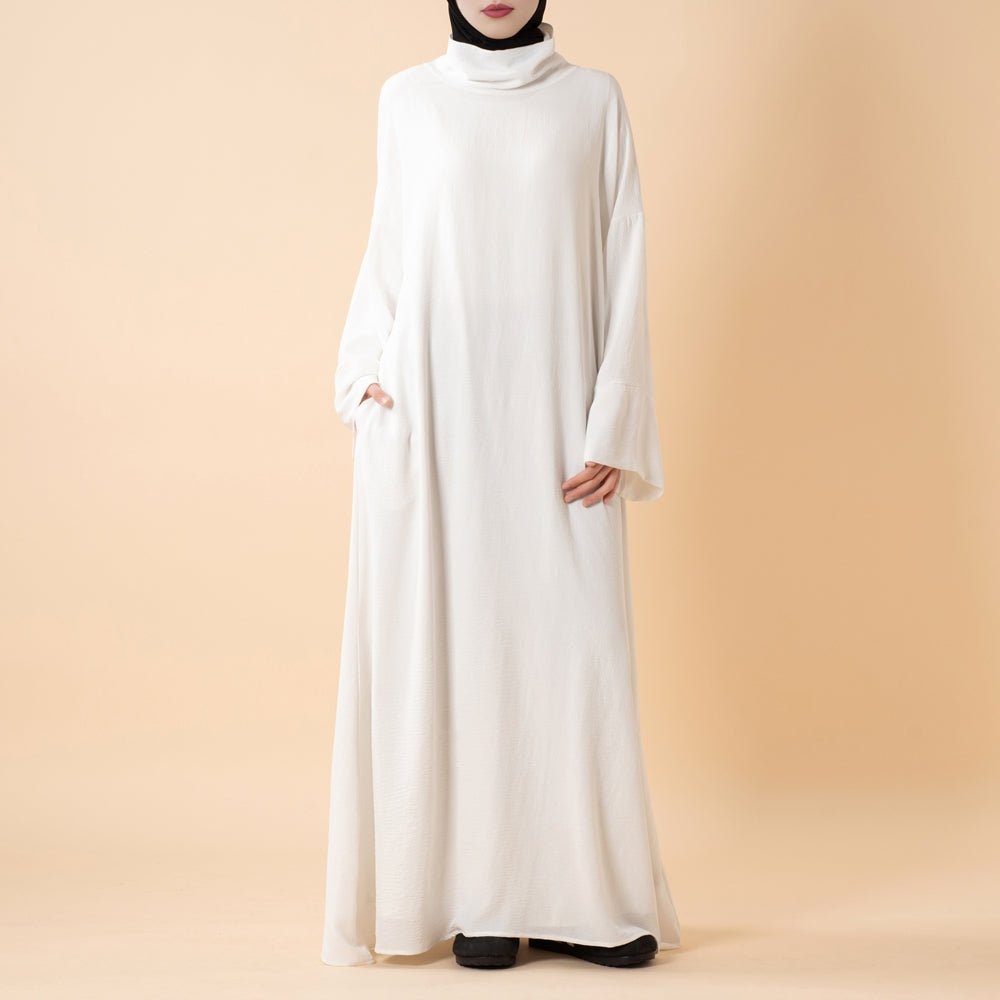 Everyday Crepe Turtleneck Abaya – Relaxed Fit for All Seasons (MA384)