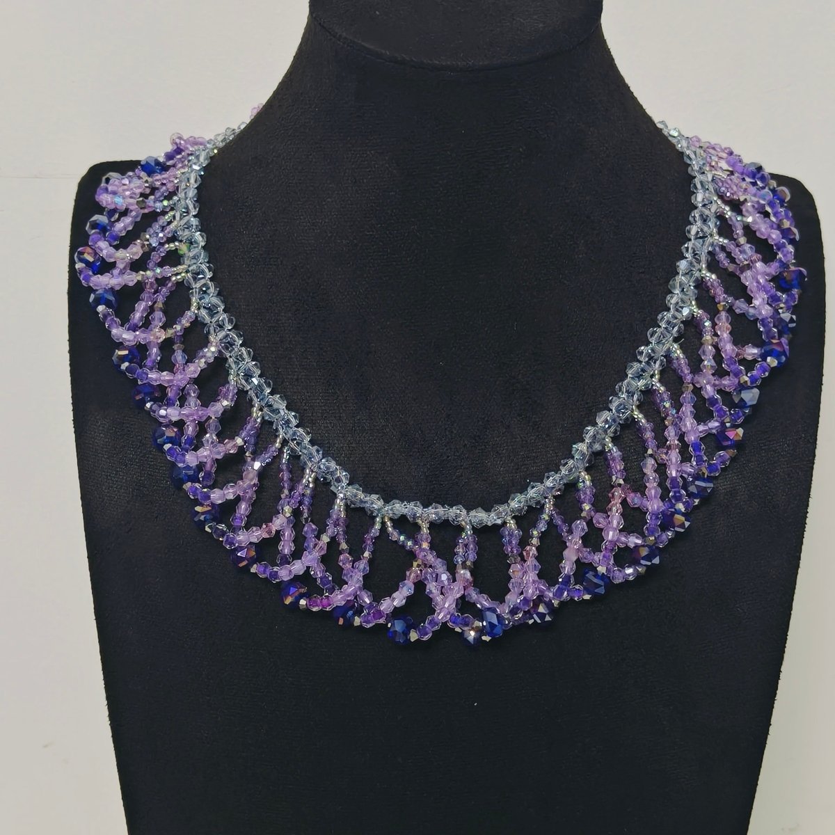 Handmade Woven Beaded Necklace | Glass Beads & Shell Pearls Choker | Intricate Seed Bead Art Necklace (MAC343)