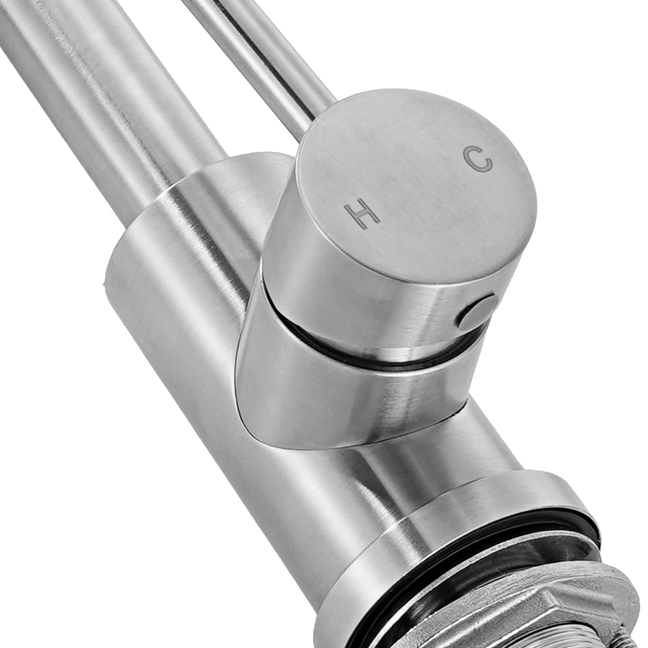 Single Handle Sink Faucet, Kitchen Faucet Brushed Nickel Single Handle, Kitchen Water Faucets with Anti-Splash Aerator, Suitable for Bathroom, RV, Bar Sink, Public Restroom, High Arc Spout