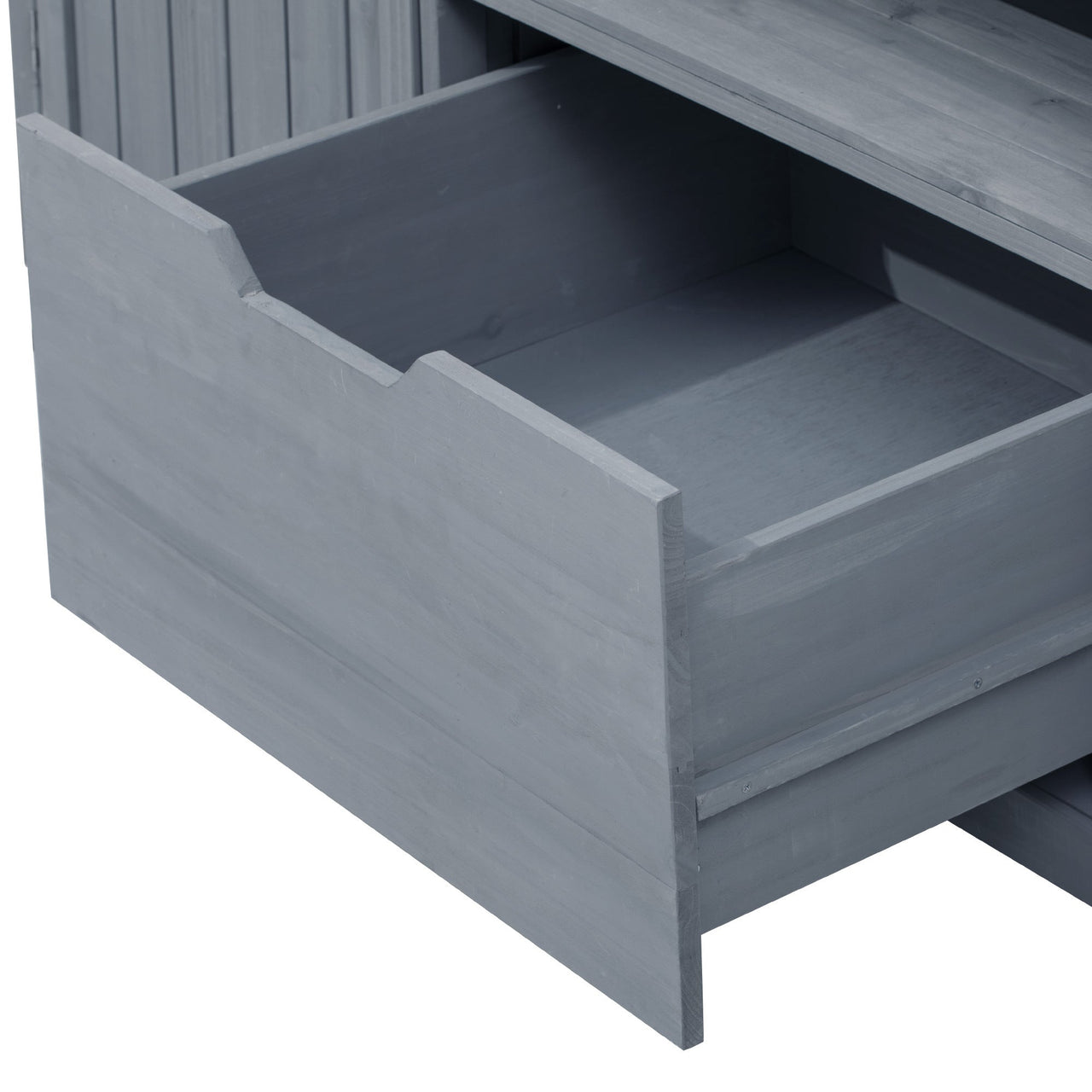 K&K 66.5' Outdoor Kitchen Island for Big Green Egg Grills, Solid Wood Outdoor Grill Cart for Tabletop Grill with Stainless Steel Top, Drawer, Compatible with Large Big Green Egg, Kamado Joe- Grey Blue