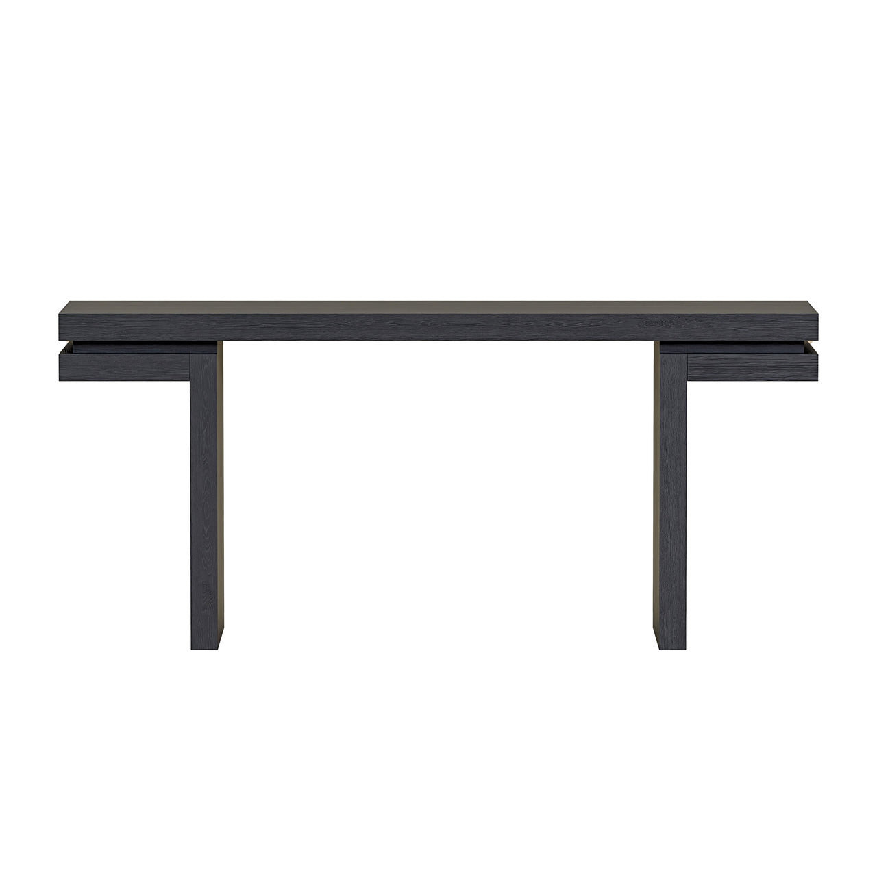 66' Extra Wide Real Wood Veneered Console Table, Minimalist Sofa Table Behind Couch for Entryway, Hallway, Living Room, Home Office, Black