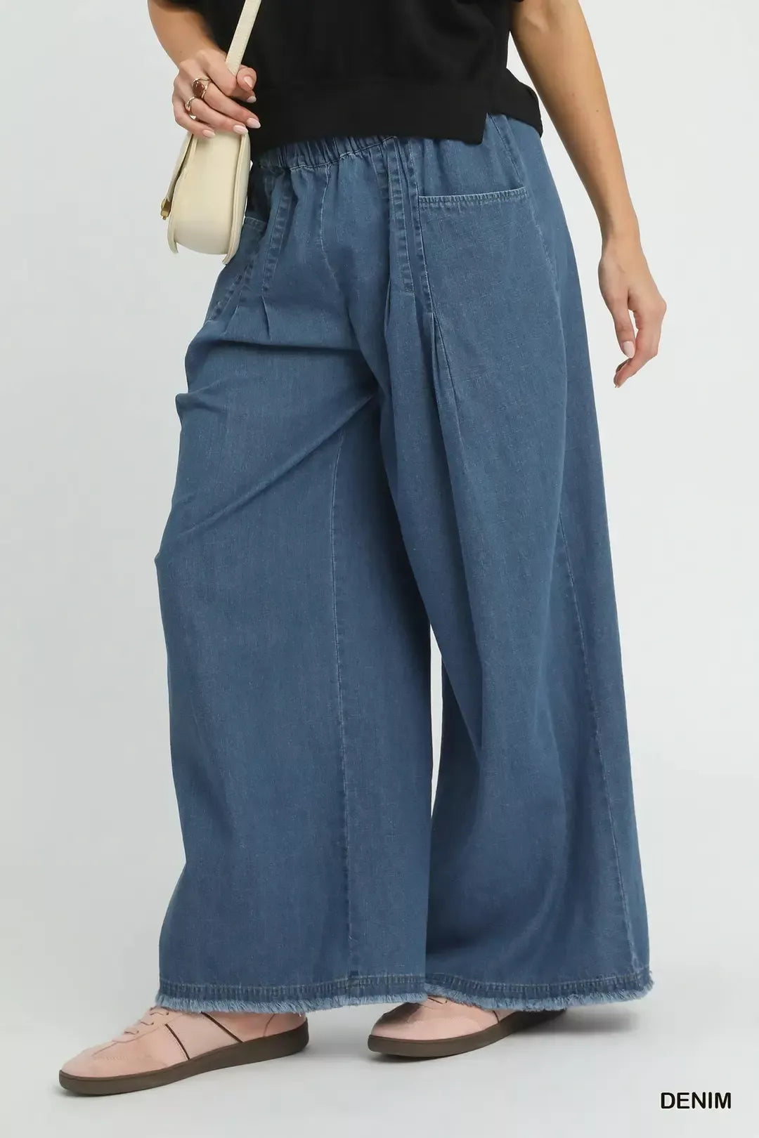 Umgee Stone Washed Wide Leg Pants
