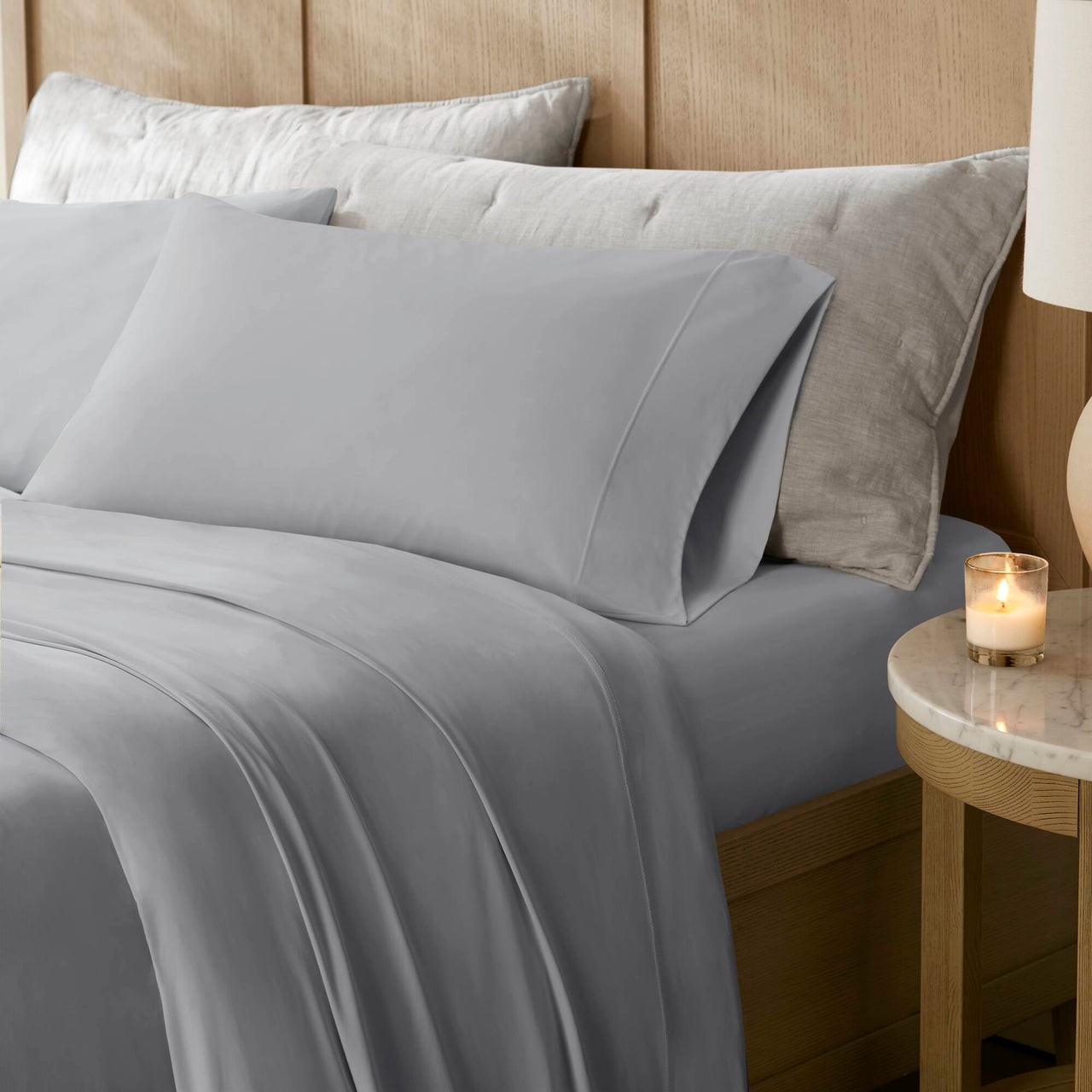 4-Piece King Stretch Jersey Sheet Set,Grey