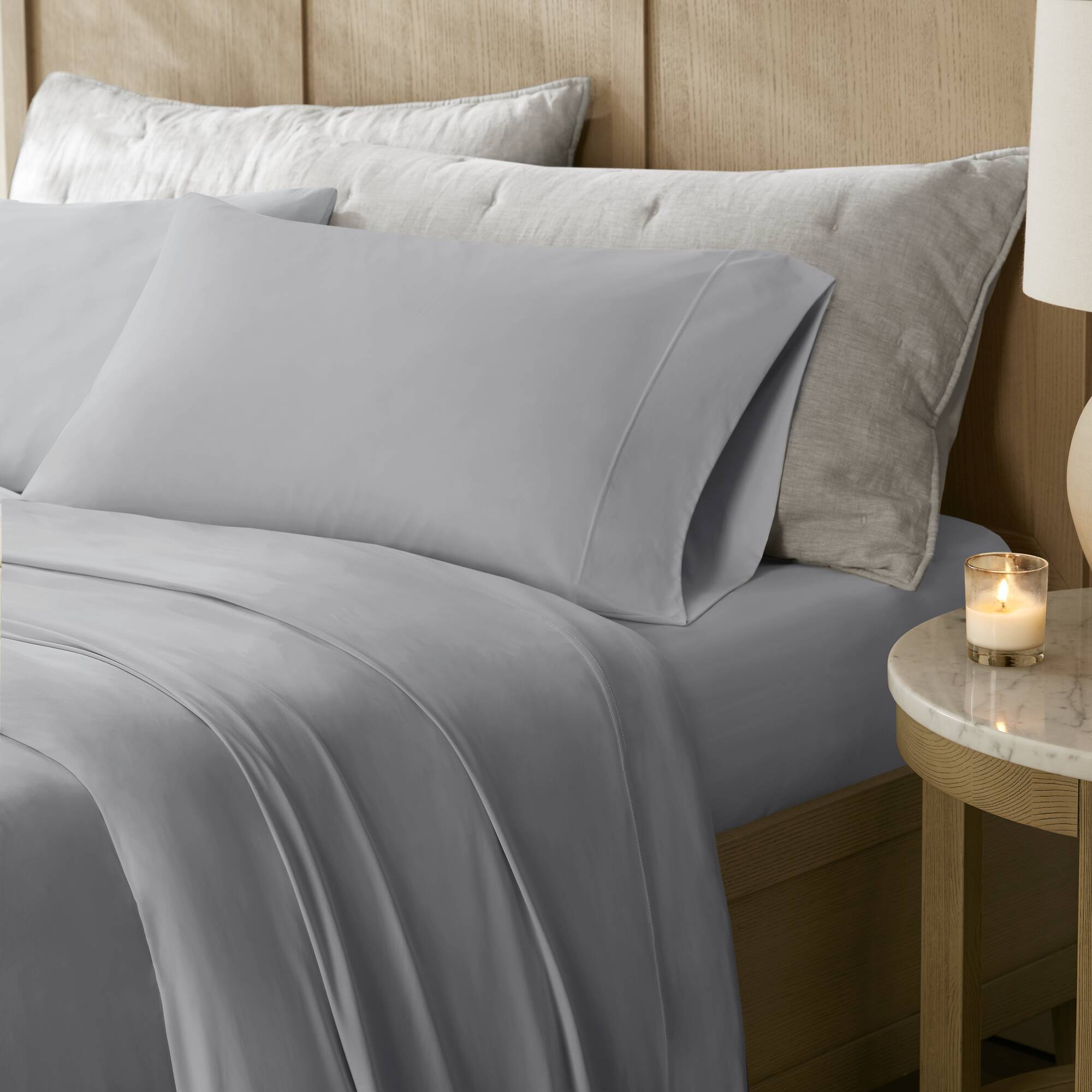 4-Piece King Stretch Jersey Sheet Set,Grey