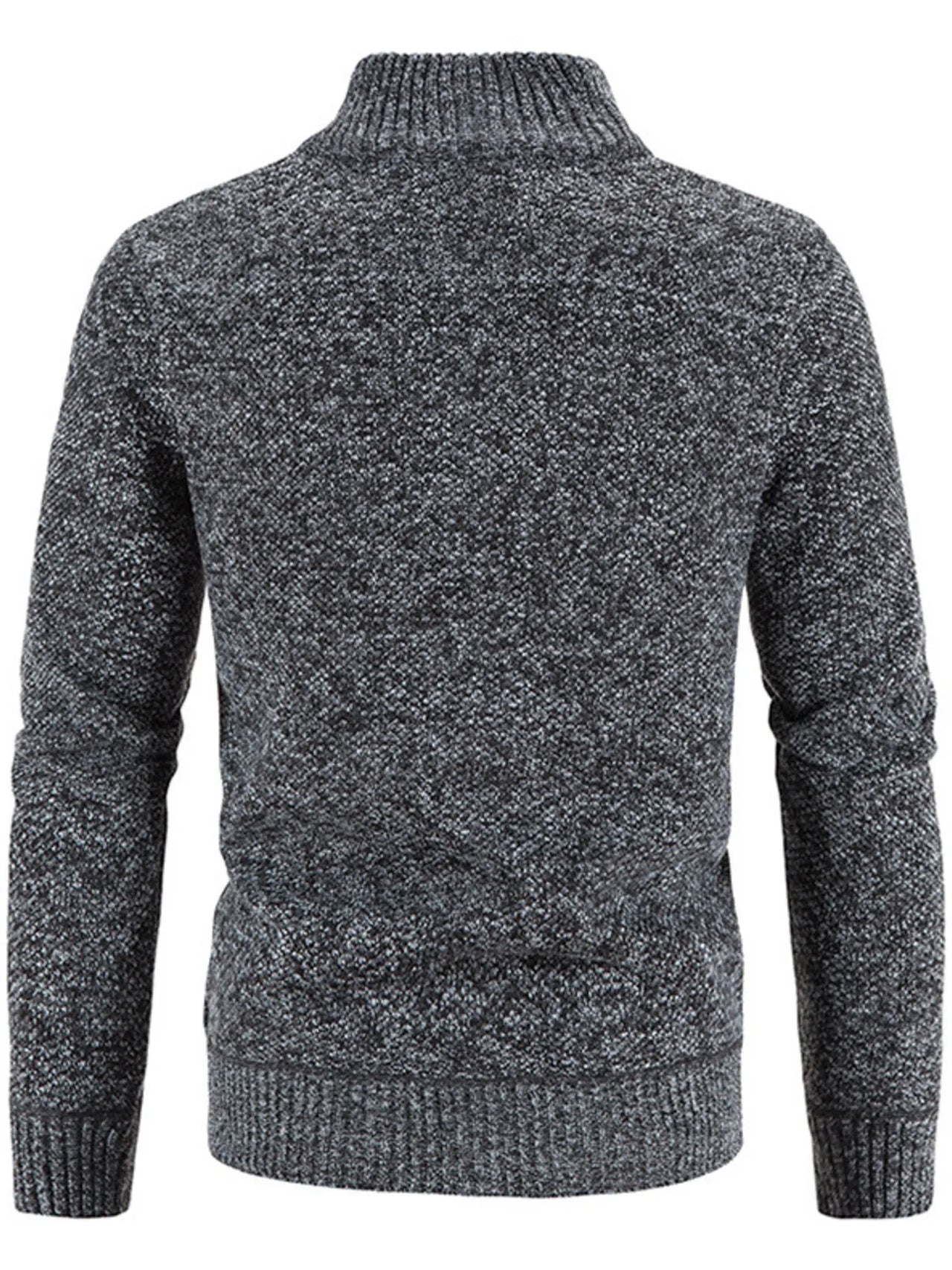 Men's Plus Size Zip-Up Long Sleeve Cardigan