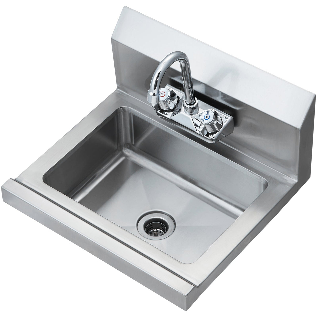 Commercial Hand Sink with Faucet, Stainless Steel Sink for Washing, Small Hand Washing Sink, Wall Mount Hand Basin, Utility Sink for Restaurant, Kitchen, Bar, Garage and Home, 17 x 12.8 inch