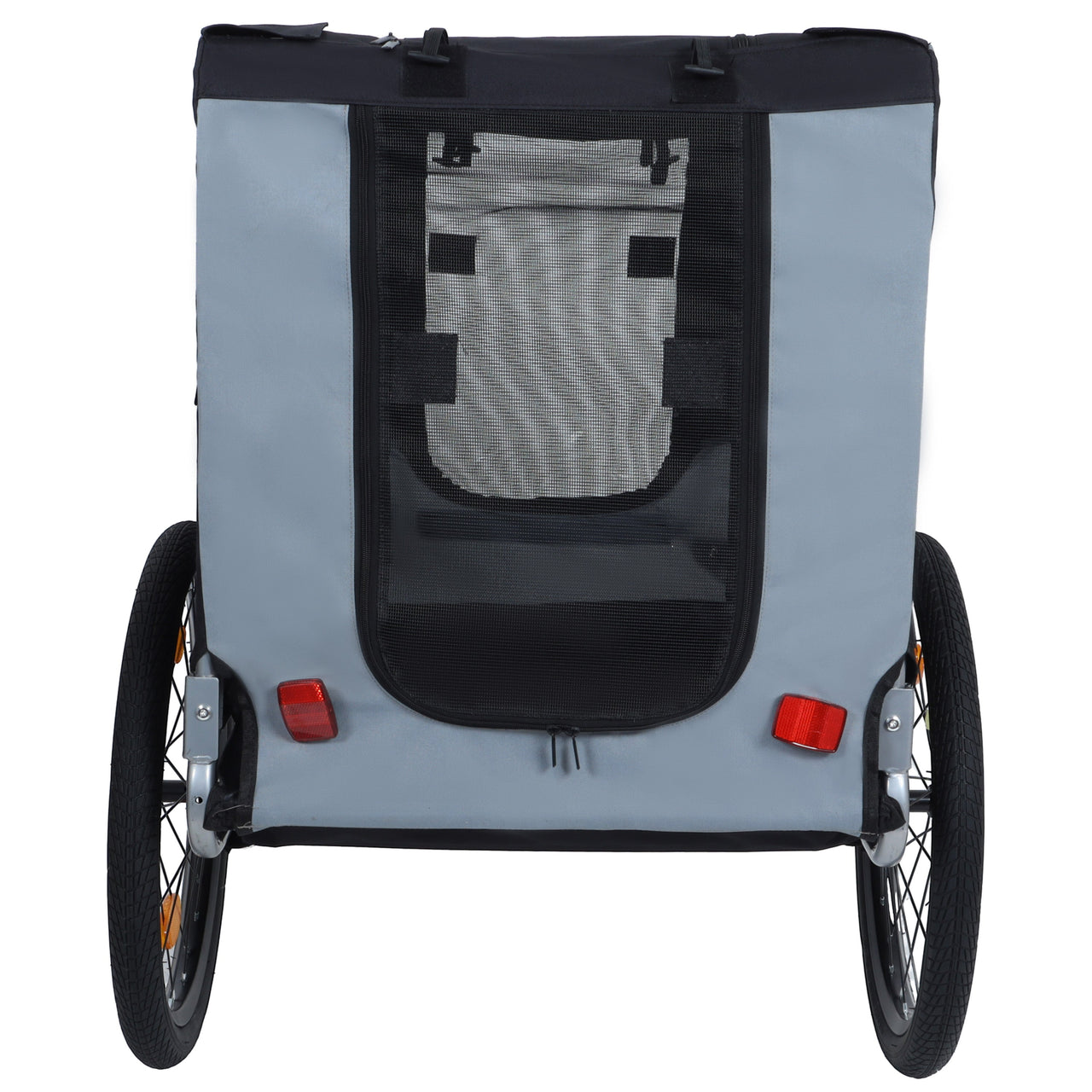 Large Folding Bike Trailer for Dogs – 66LB Capacity All-Terrain Pet Carrier, Durable Steel Frame for Cycling, Jogging, Camping & Outdoor Adventures, Black- Gray