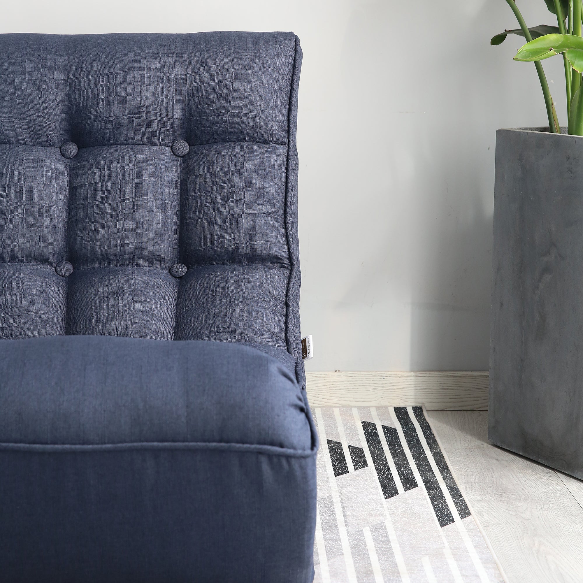 Single sofa reclining chair Japanese chair lazy sofa tatami balcony reclining chair leisure sofa adjustable chair,Navy