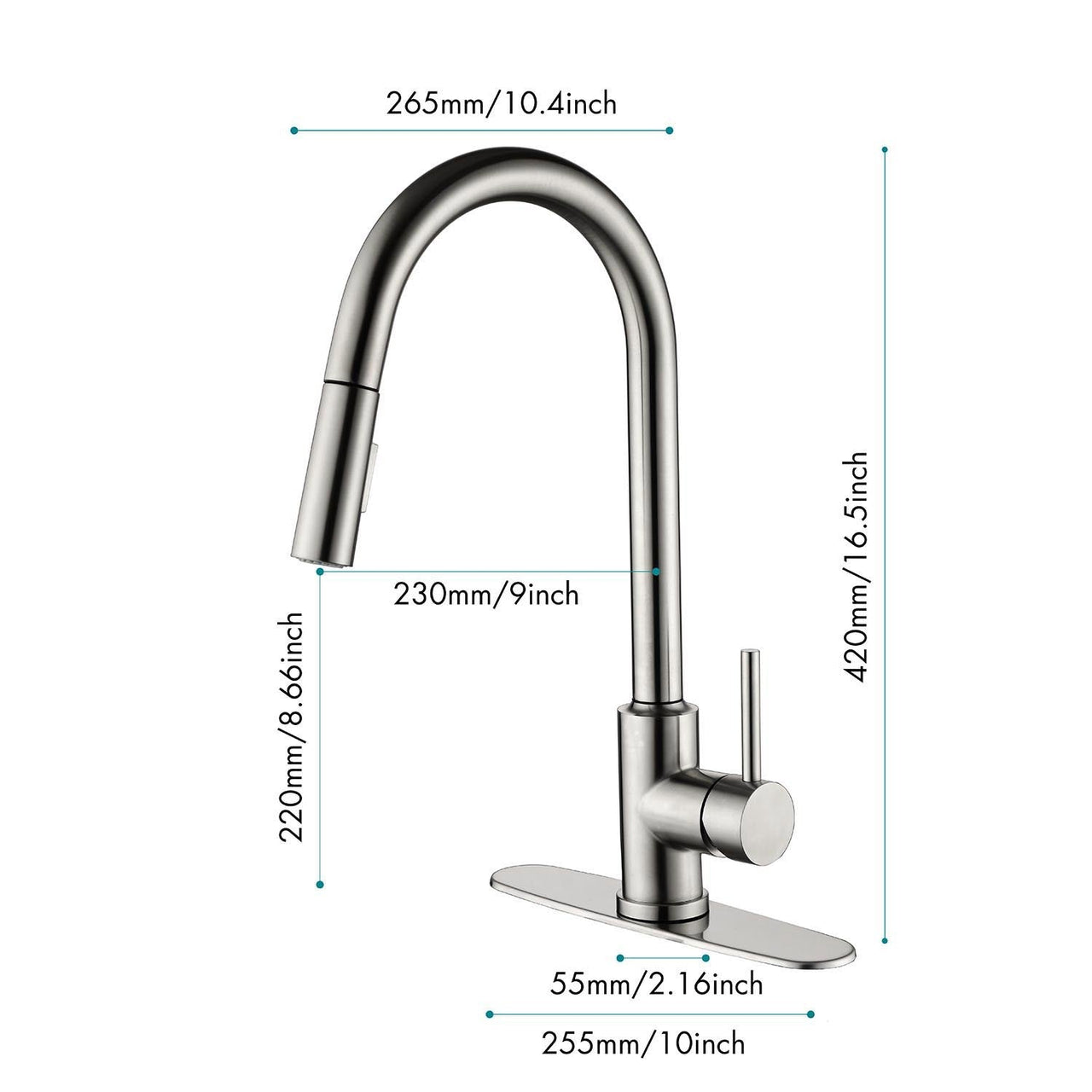 Kitchen Faucet with Pull Down Sprayer