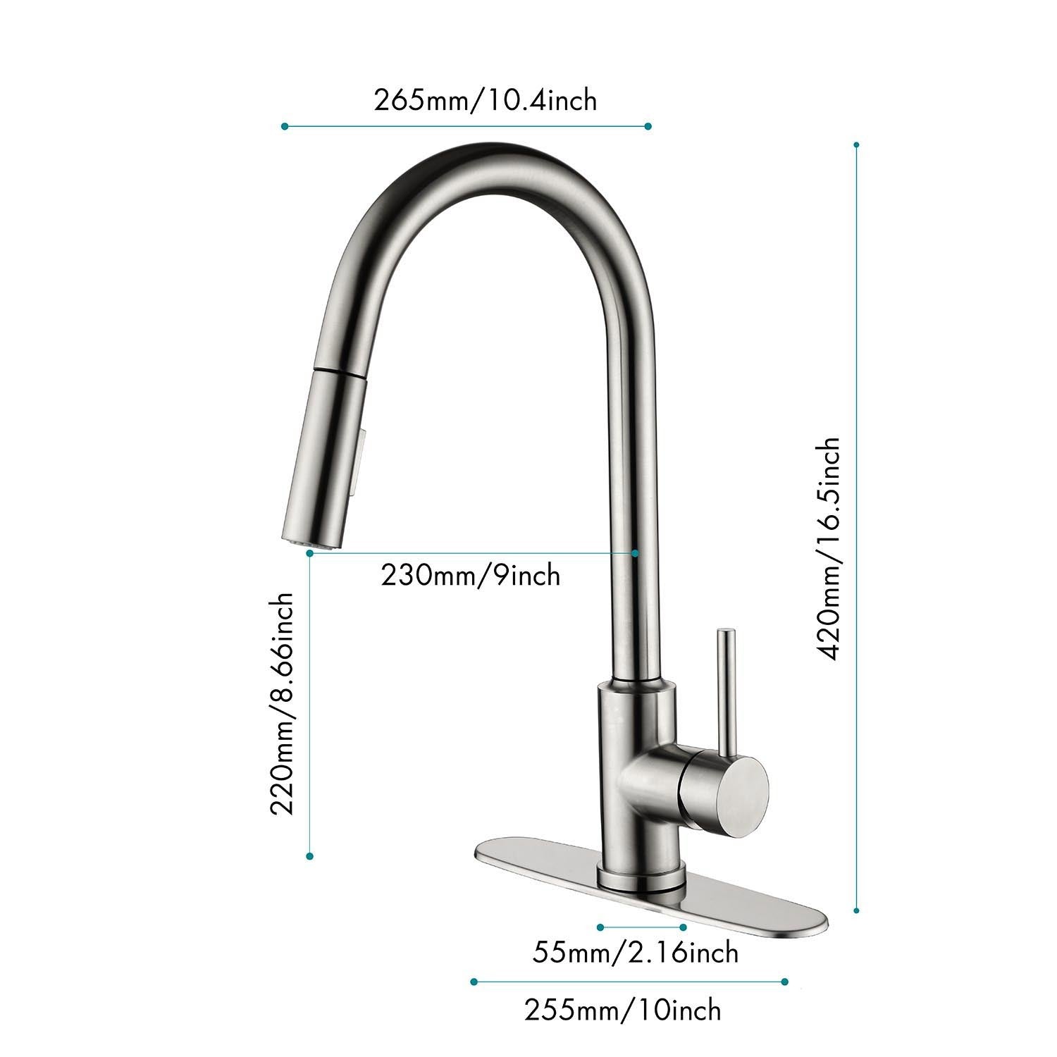 Kitchen Faucet with Pull Down Sprayer