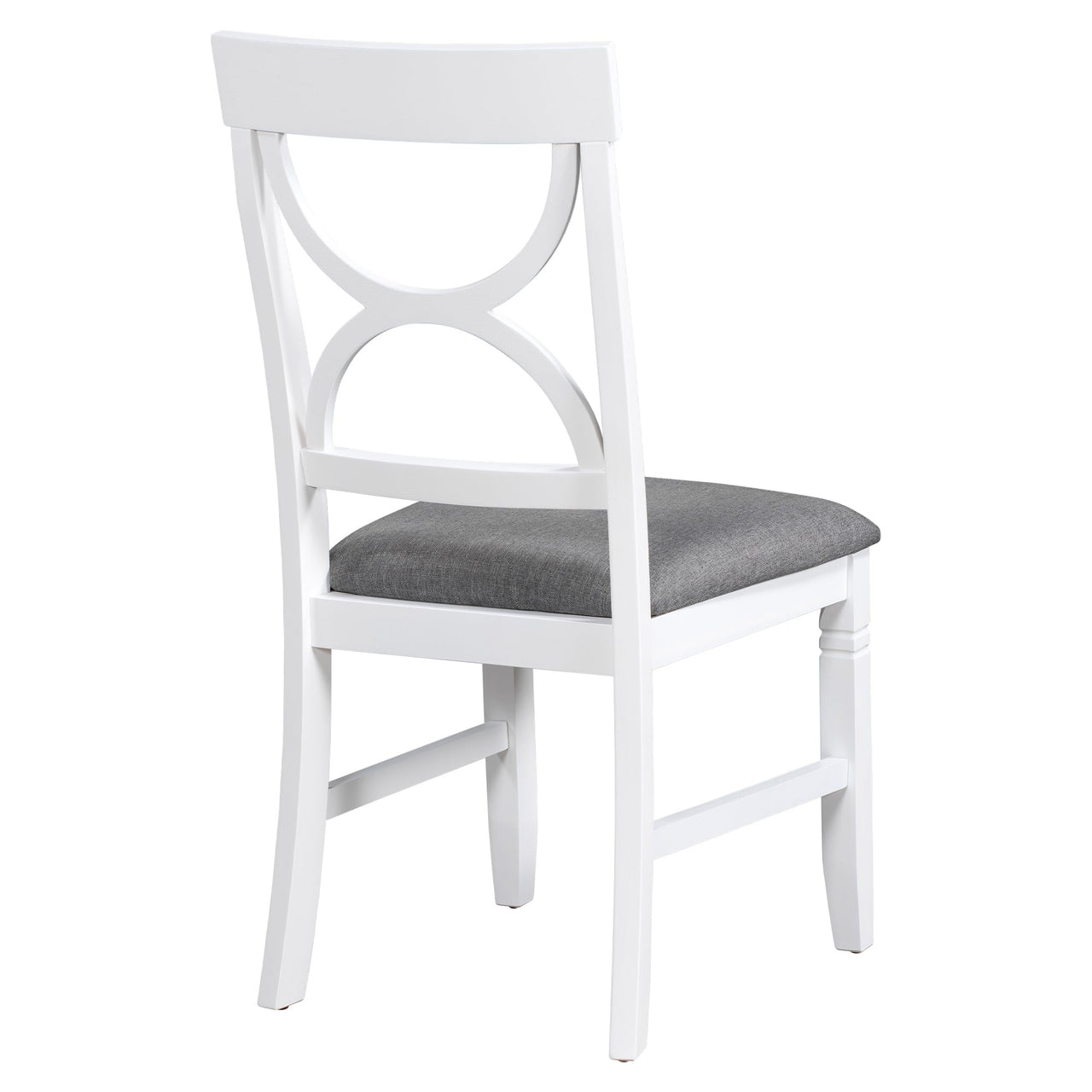 TOPMAX 6-Piece Wood Dining Table Set Kitchen Table Set with Upholstered Bench and 4 Dining Chairs, Farmhouse Style,Gray+White (old sku: SP000003AAK)