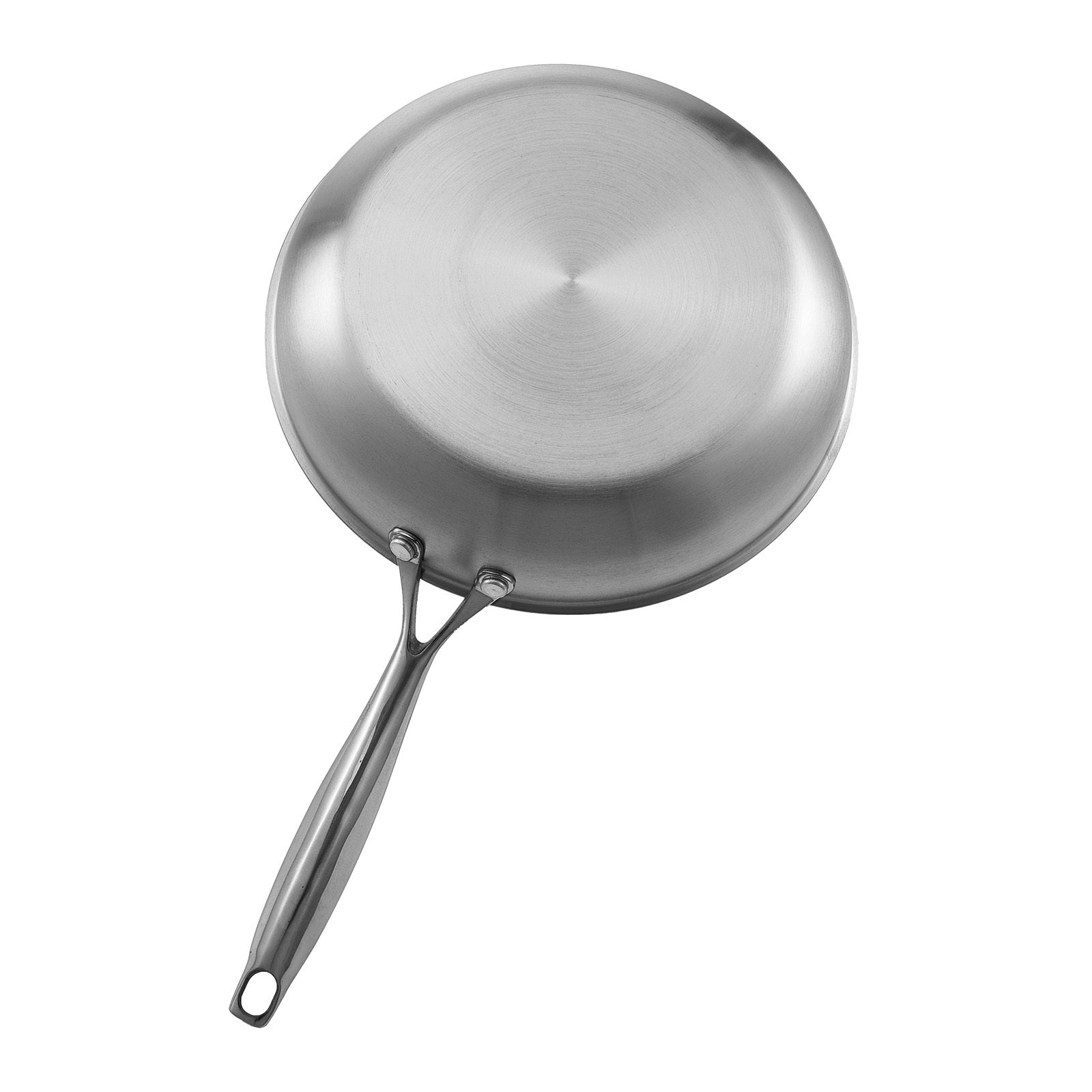 Triply Stainless Steel Frying Pan 3 Pcs Skillet 8 10 12 in for Dishwasher Silver