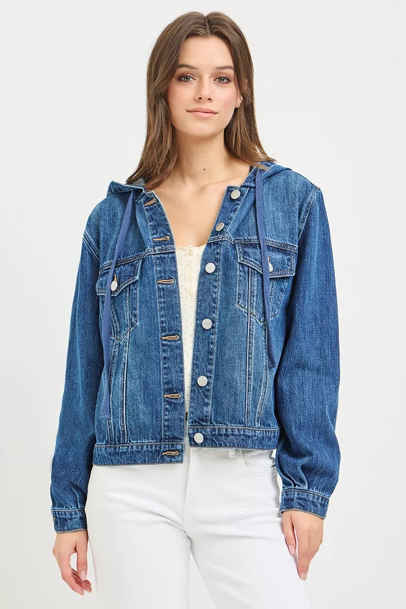 RISEN Basic Denim Jacket with Hoodie