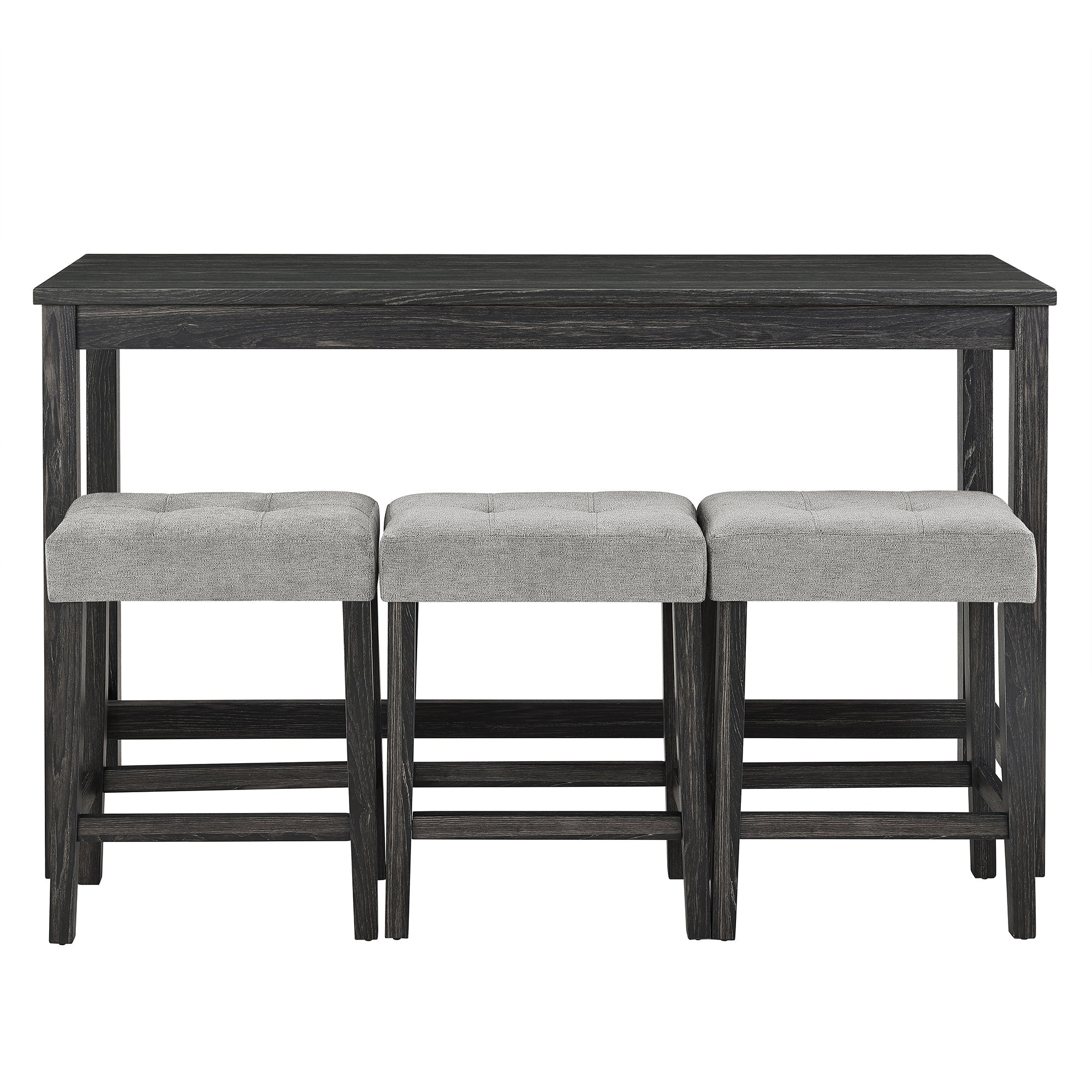 Bar Table Set with Power Outlet, Bar Table and Chairs Set, 4 Piece Dining Table Set, Industrial Breakfast Table Set, for Living Room, Dining Room, Game Room