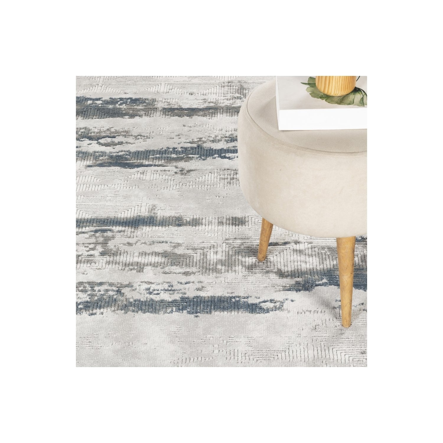 Geometrix GC_DIM1011 Gray 7 ft. 10 in. x 10 ft. 6 in. Contemporary Area Rug with Geometric 3D Effect