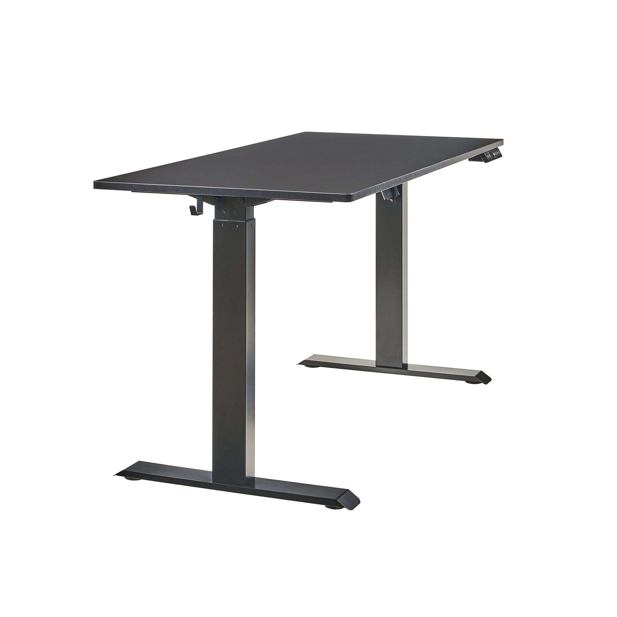 Electric Standing Desk, Adjustable Height Stand up Desk, 24x48 Inches Sit Stand Home Office Desk,Black Frame/Black Top