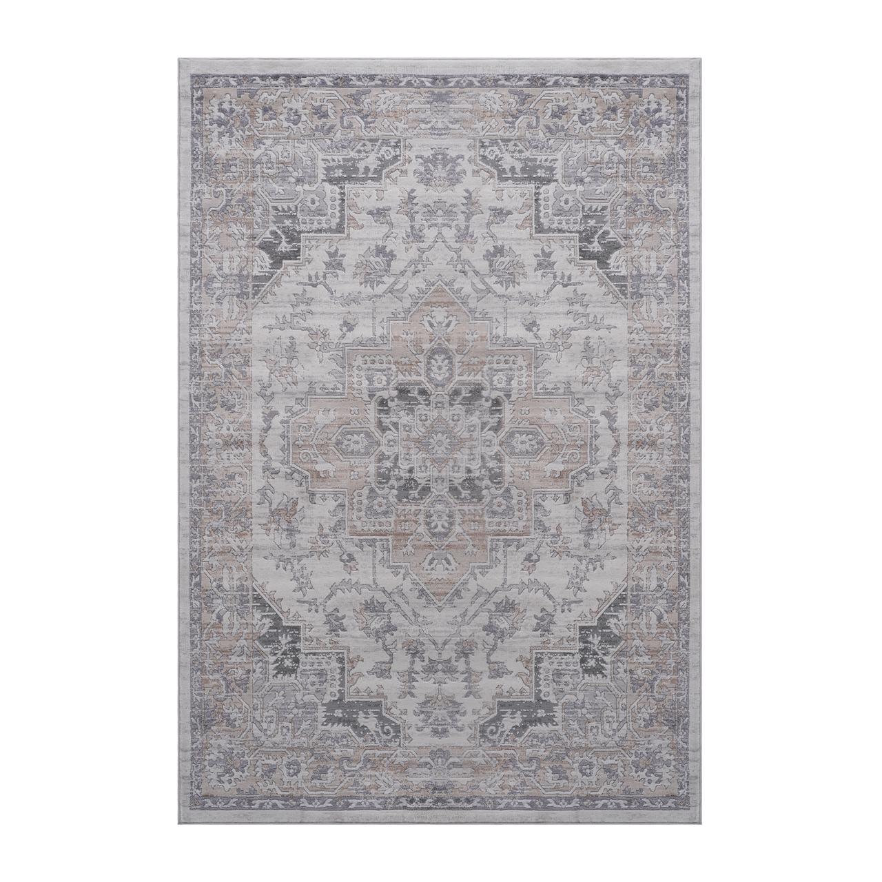 NAAR MARFI Collection 6X9 Ivory / Beige / Oriental Area Rug