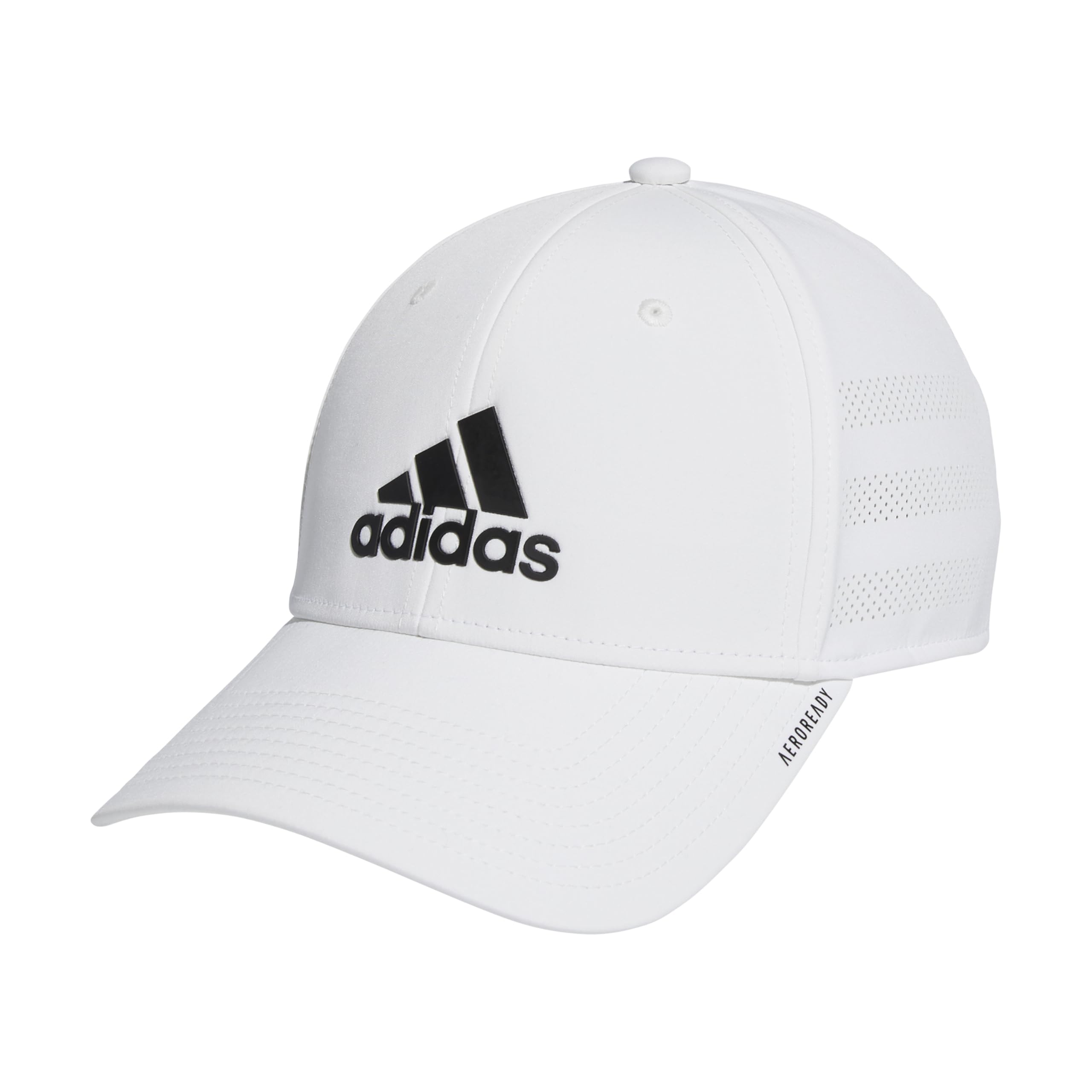 adidas Mens Gameday Structured Stretch Fit Hat Discontinued White/Black Large-X-Large