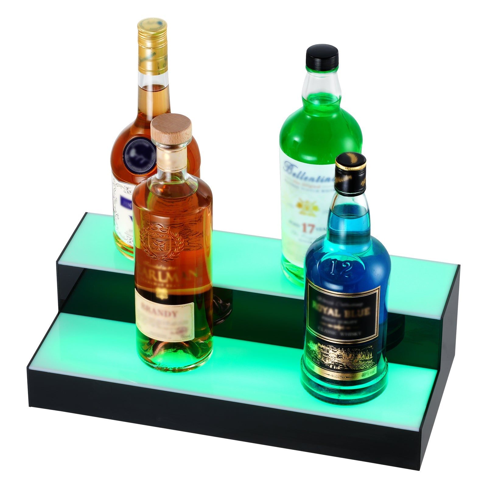 LED Lighted Liquor Bottle Display Bar Shelf RF & App Control 16' 2-Step