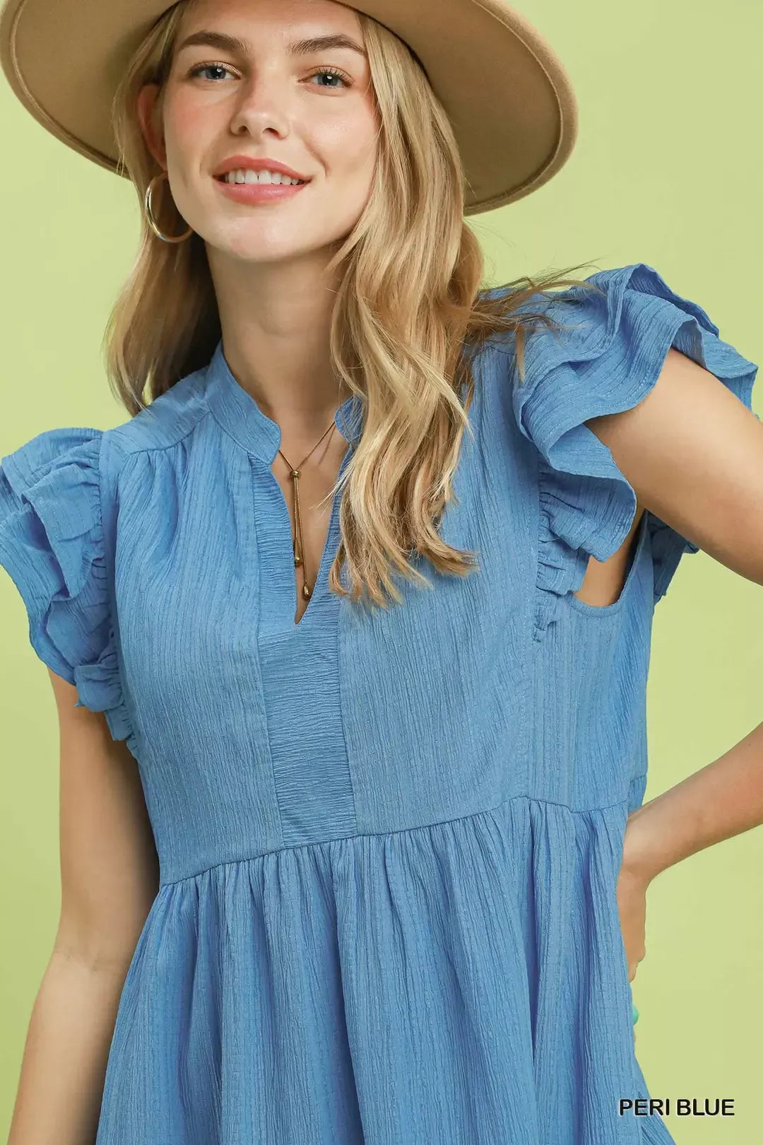 Umgee Ruffle Sleeve Babydoll Dress