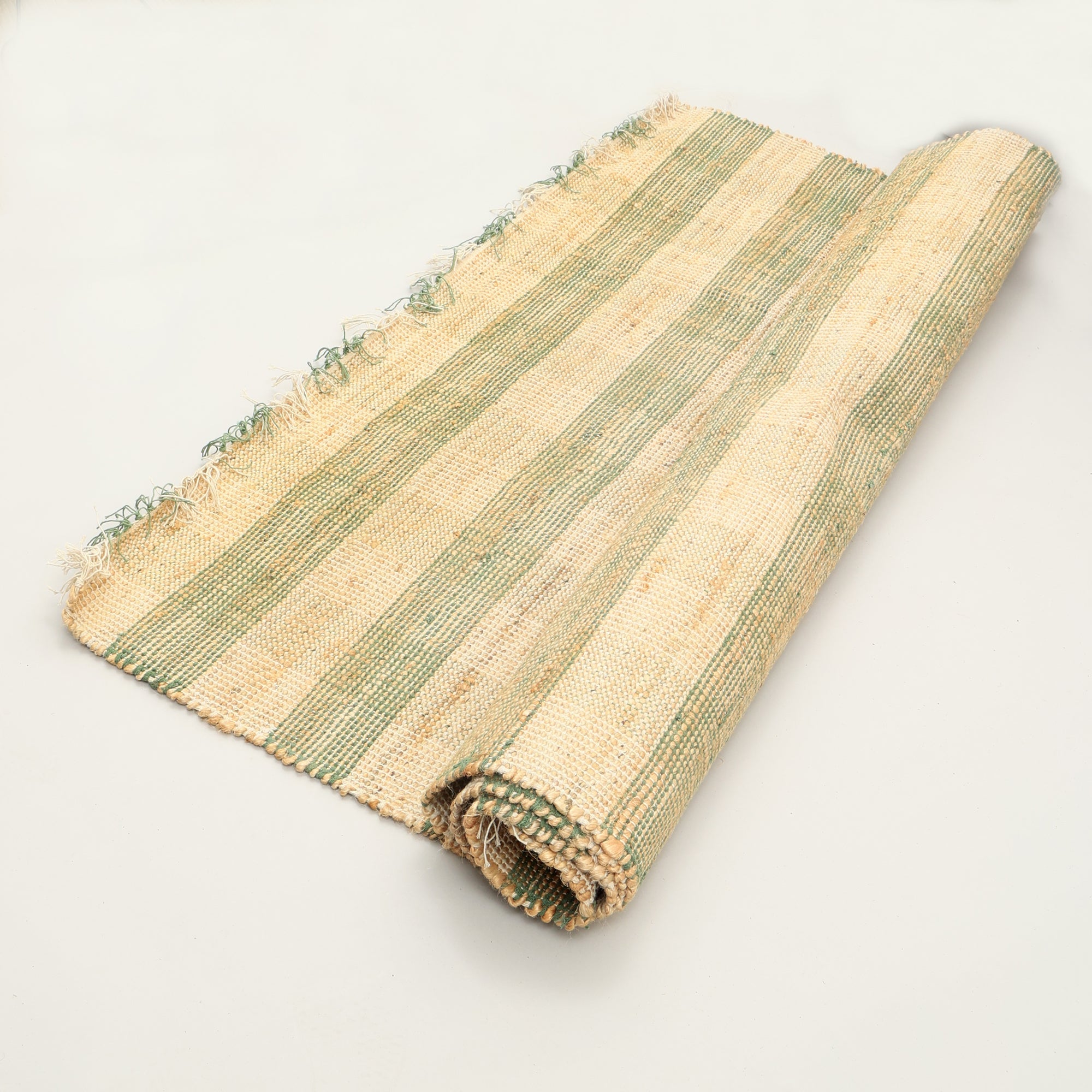 Area Rug, Jute Rug, Durable Green Plaid Rug, 8X10 ft