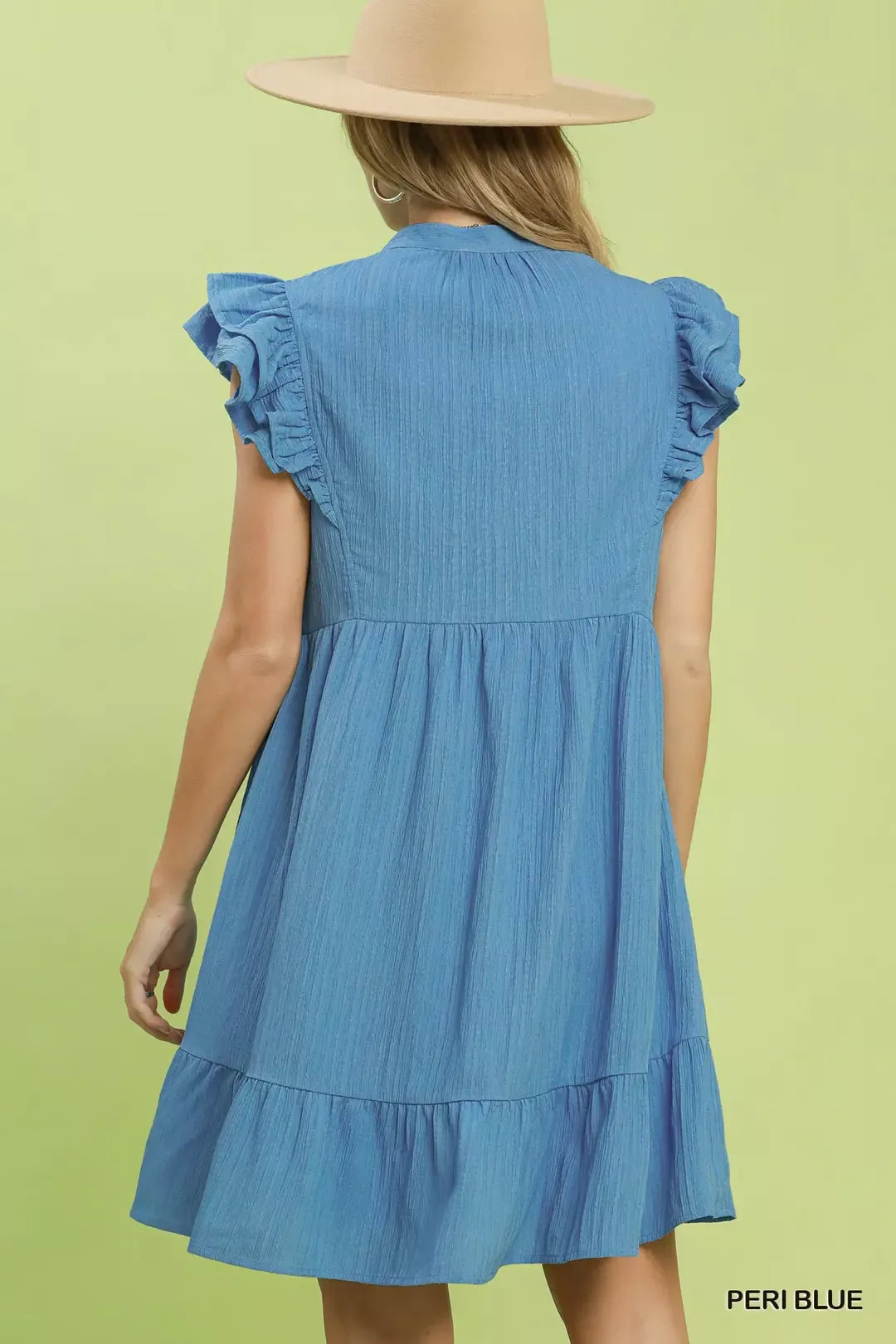 Umgee Ruffle Sleeve Babydoll Dress