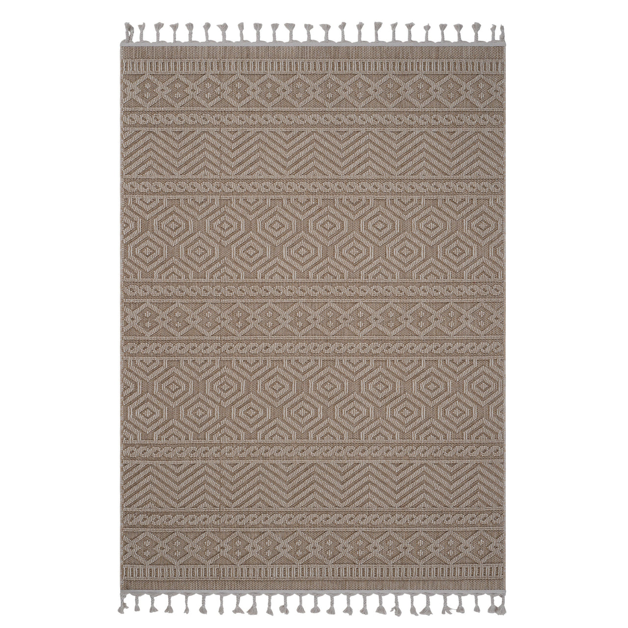 NAAR Guros Collection 6X9 Mocha / Geometric Indoor / Outdoor Area Rug