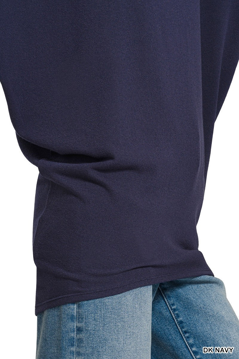 Zenana Hacci Dolman Sleeve Boat Neck Top