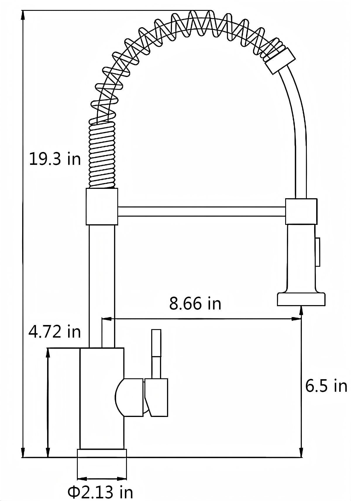 Kitchen Faucet with Pull Down Sprayer Industrial 1 Handle 1 Hole Or 3 Hole Faucet for Farmhouse Camper Laundry Utility Rv Wet Bar Sinks, Stainless Steel, Matte Black