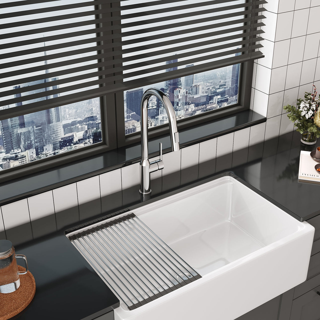 Bothwa Home 18.83' CUPC Certified Pull-down Kitchen Faucet (Brushed Nickel Finish)