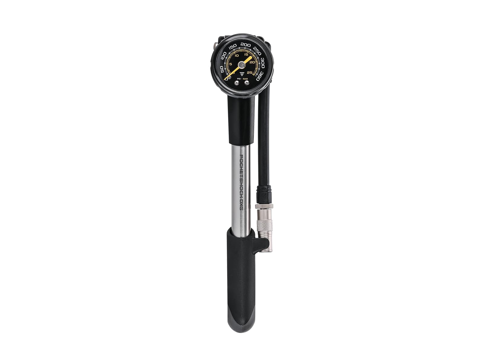Topeak 360 PSI/24.8 Bar Pocket Shock DXG With Dial Gauge  Black/Silver
