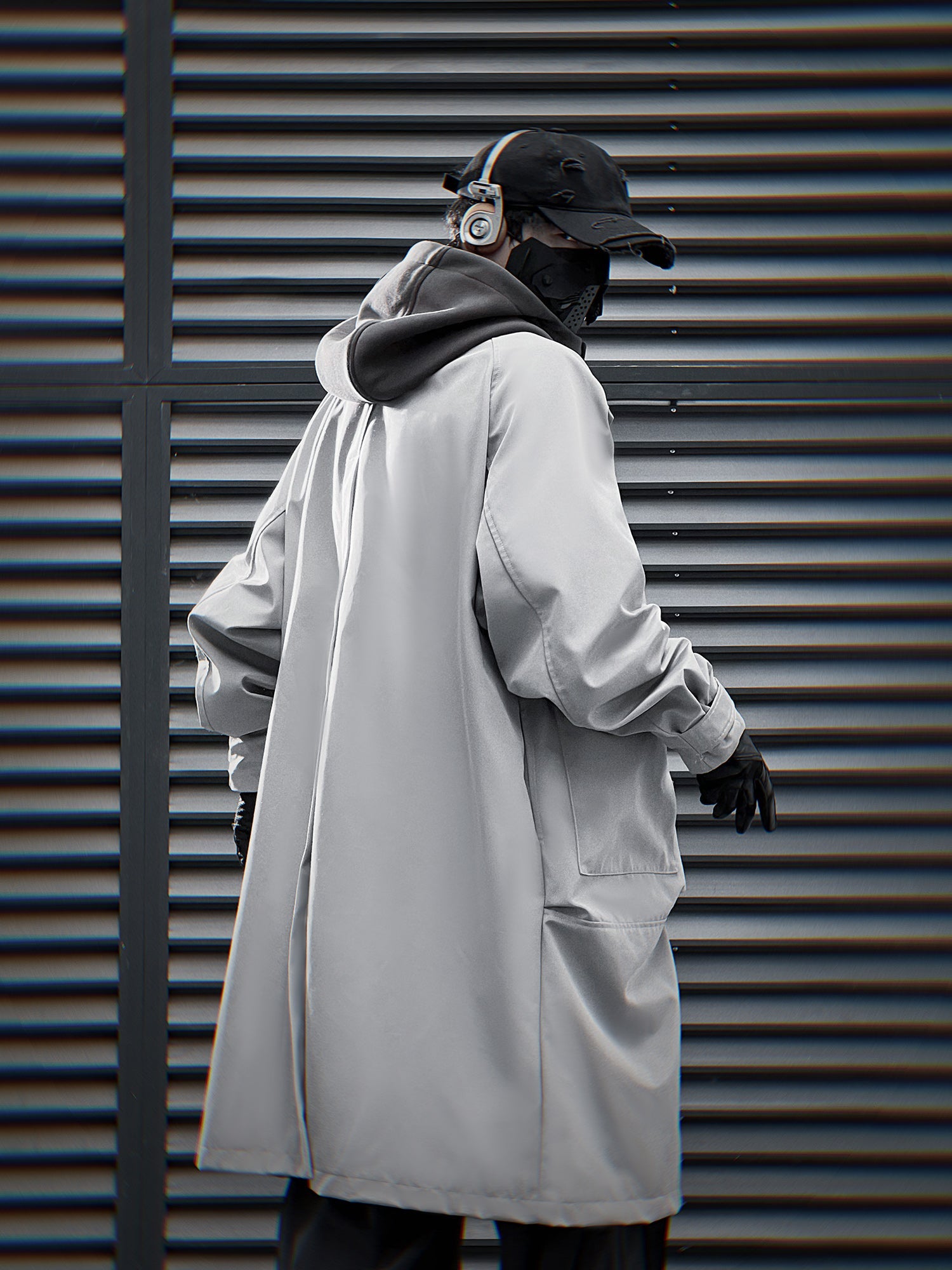 HiJ36 Grey Urban Trench Coat